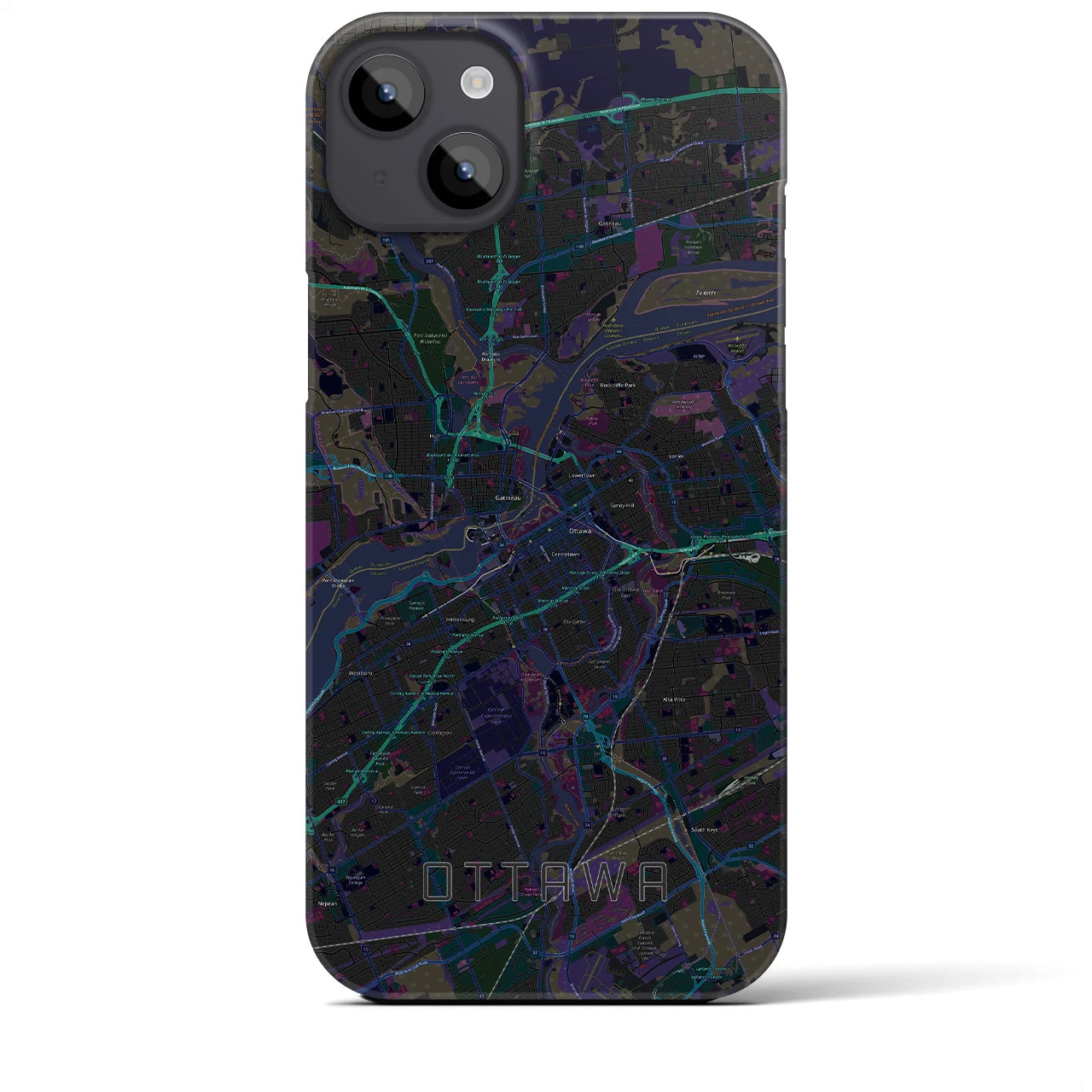 【オタワ(カナダ)】地図柄iPhoneケース(バックカバータイプ)