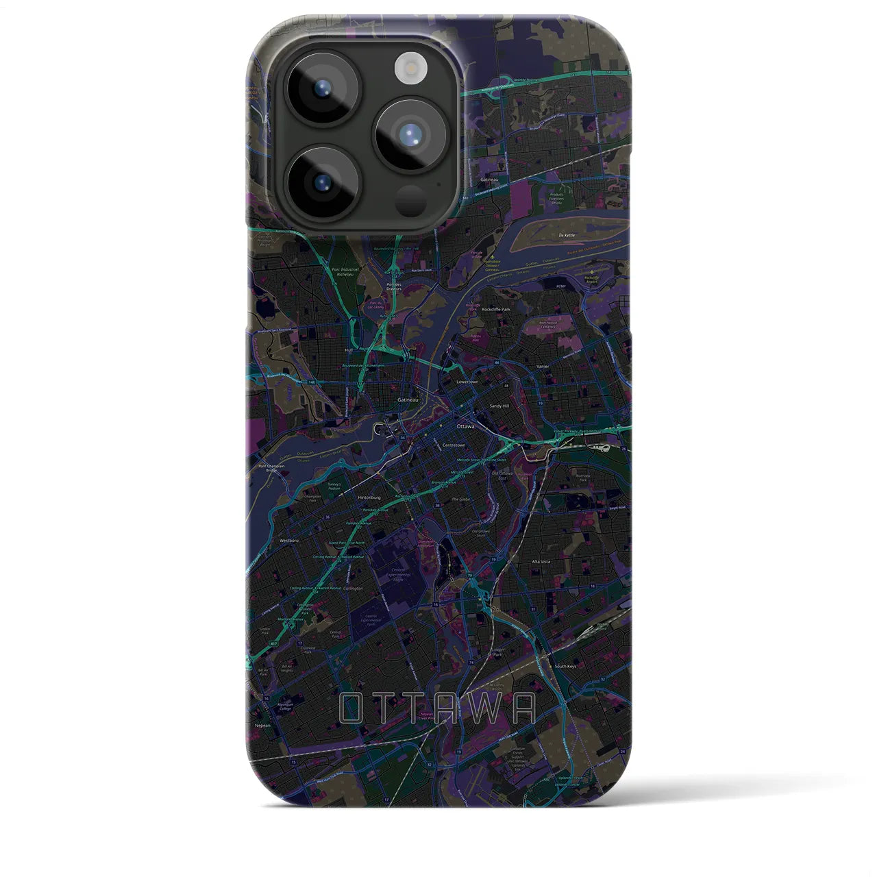 【オタワ(カナダ)】地図柄iPhoneケース(バックカバータイプ)