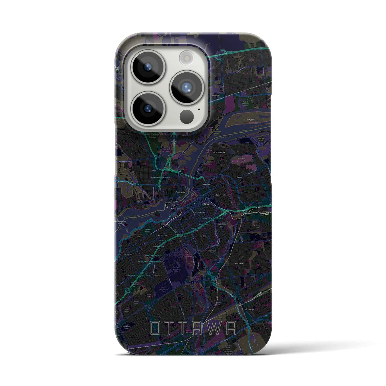 【オタワ(カナダ)】地図柄iPhoneケース(バックカバータイプ)