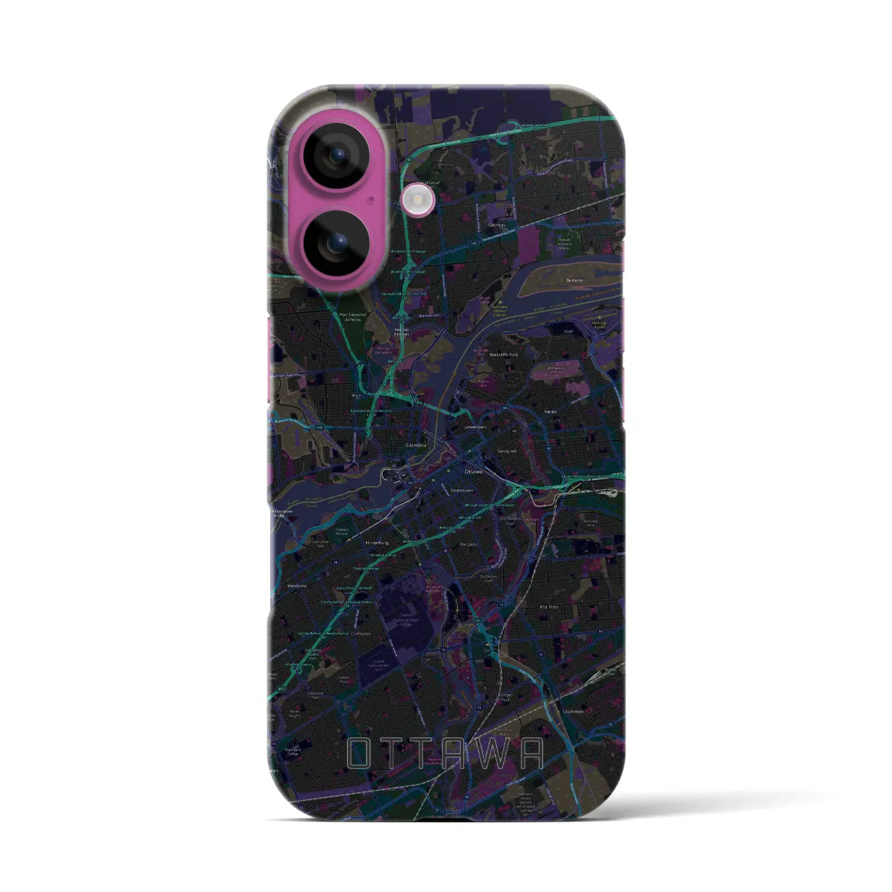 【オタワ(カナダ)】地図柄iPhoneケース(バックカバータイプ)