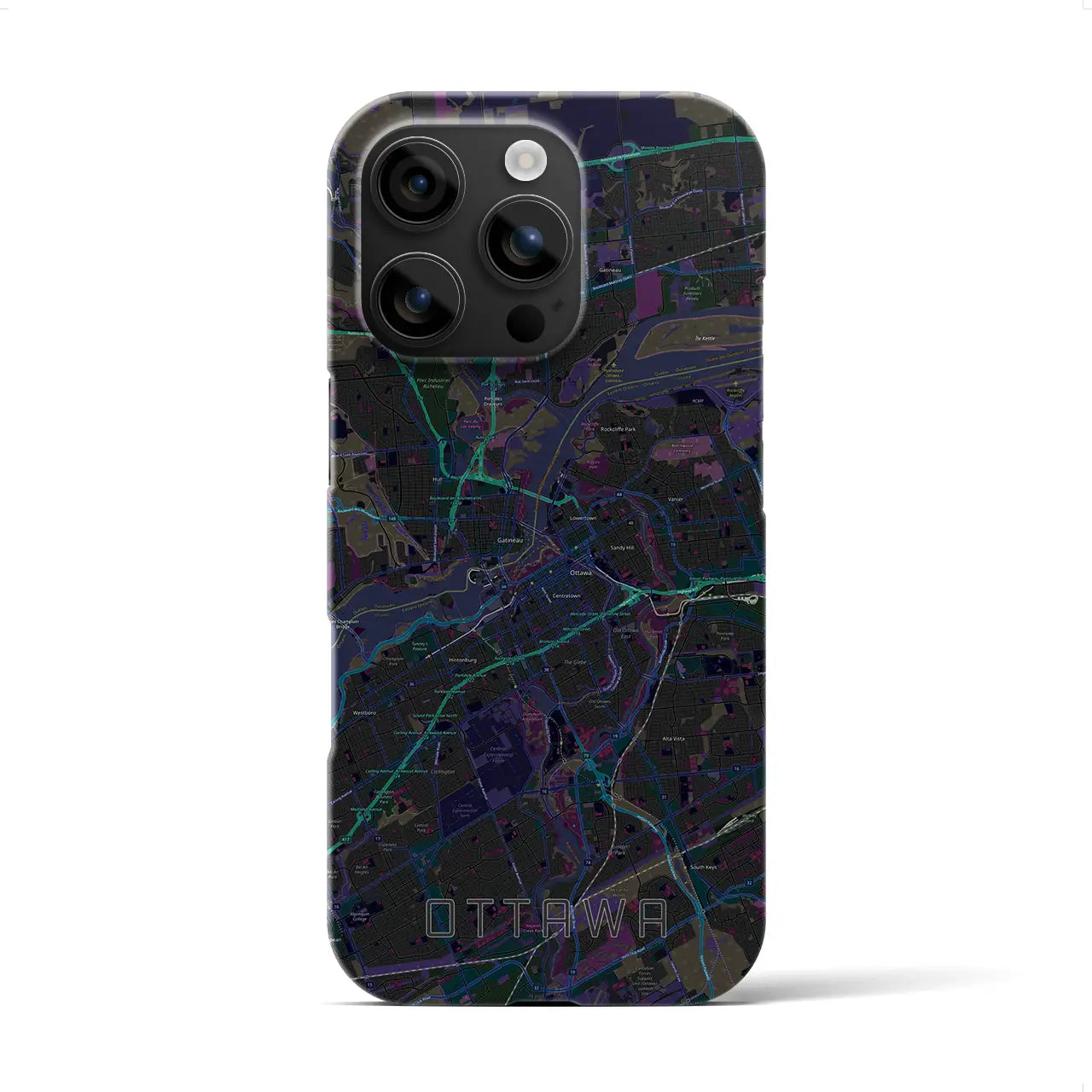 【オタワ(カナダ)】地図柄iPhoneケース(バックカバータイプ)