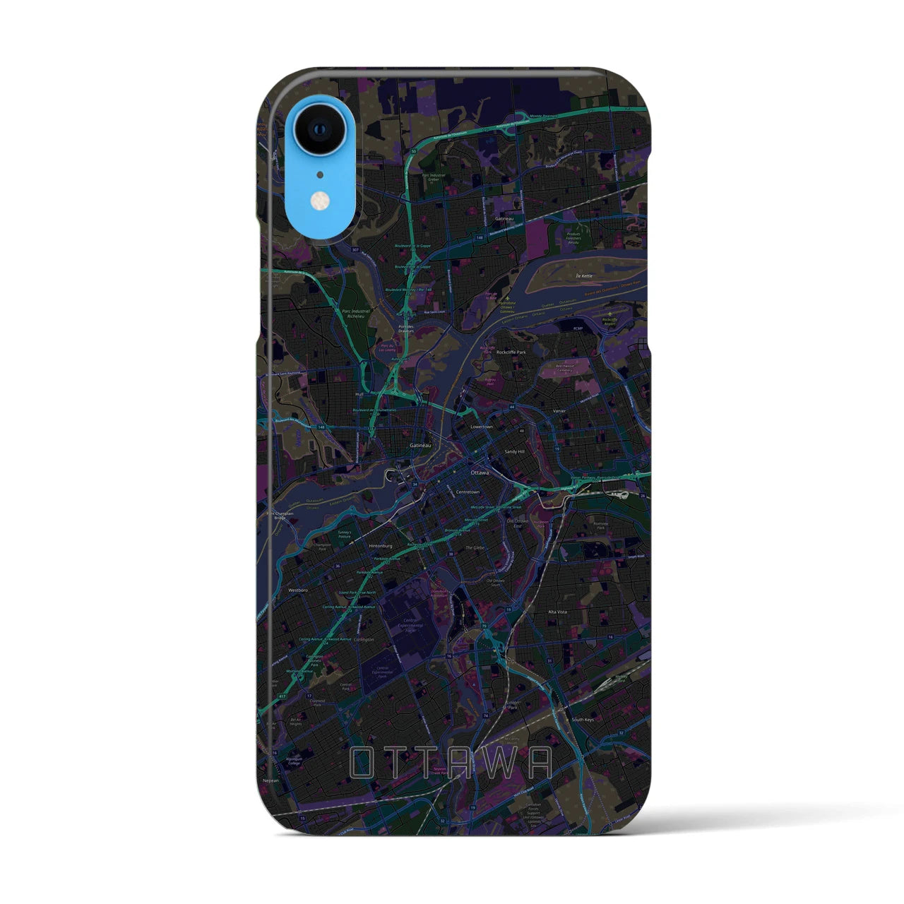 【オタワ(カナダ)】地図柄iPhoneケース(バックカバータイプ)