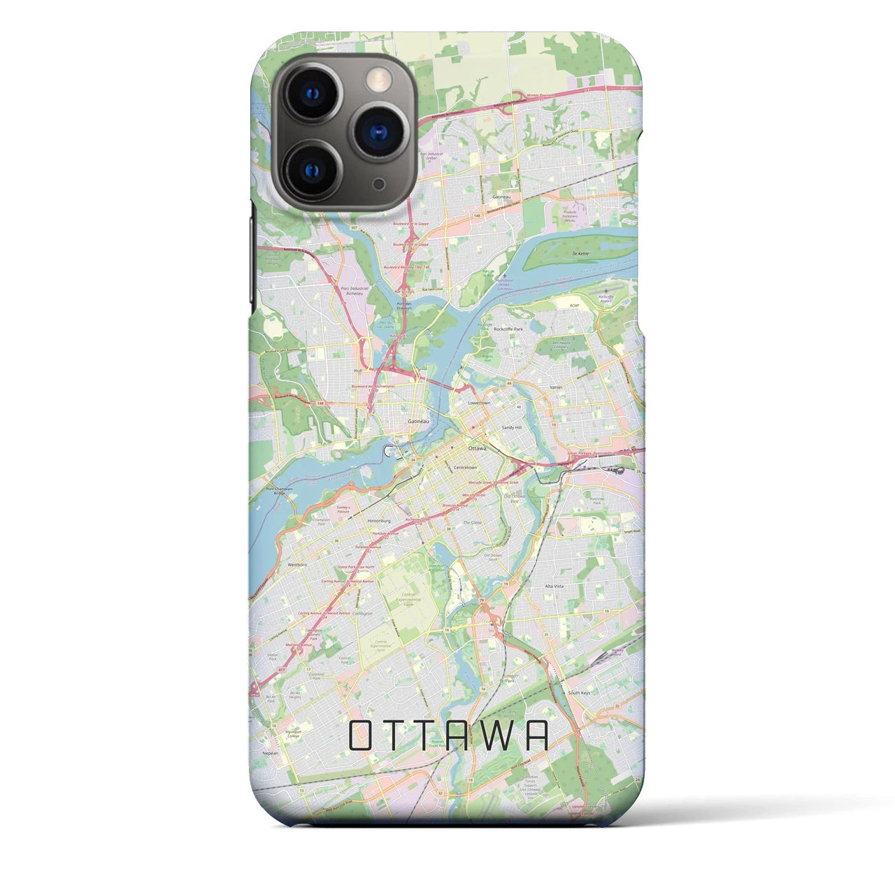 【オタワ(カナダ)】地図柄iPhoneケース(バックカバータイプ)