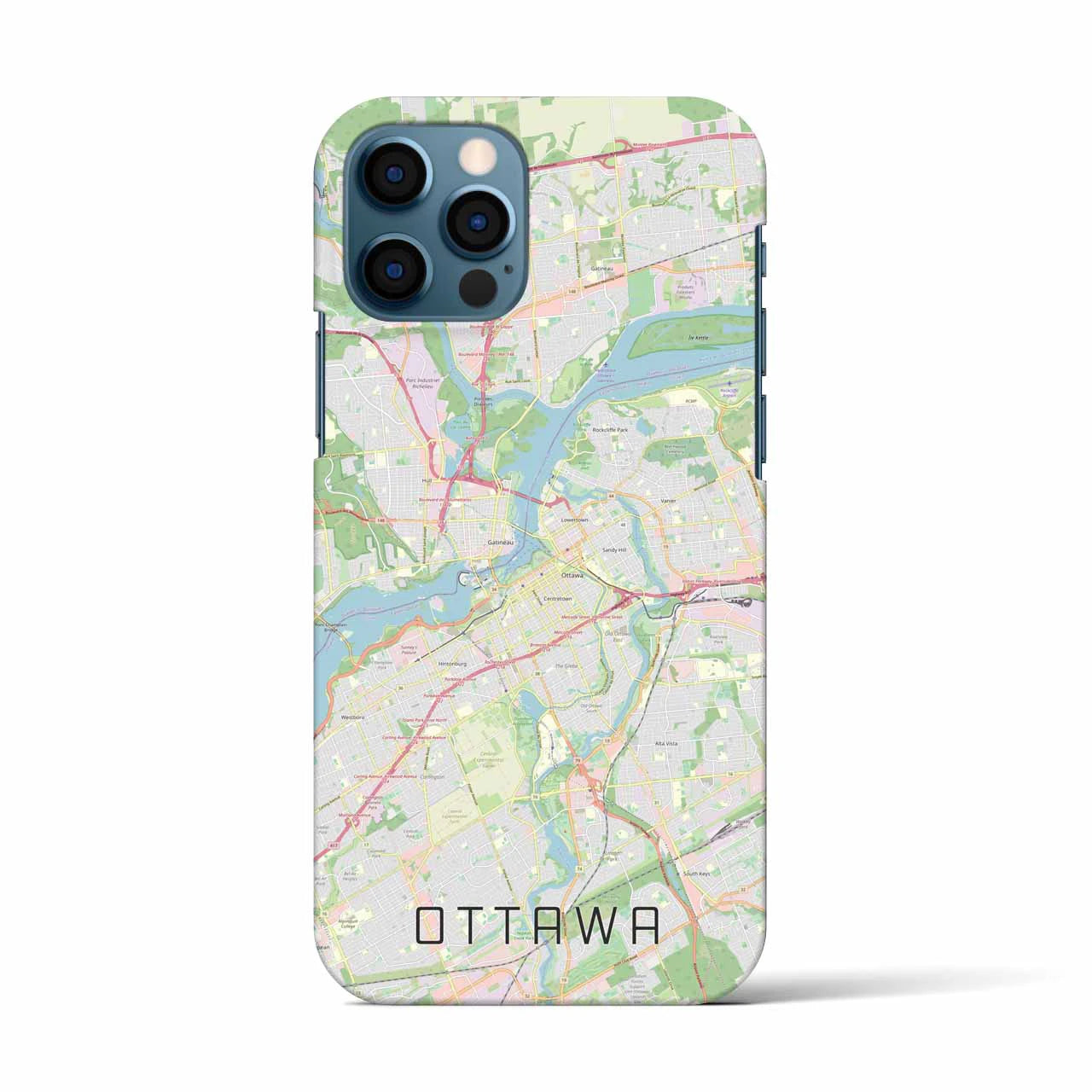 【オタワ(カナダ)】地図柄iPhoneケース(バックカバータイプ)