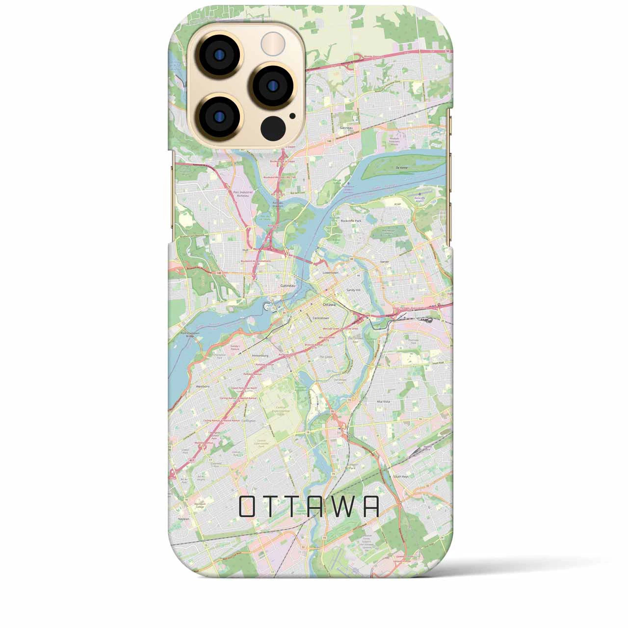 【オタワ(カナダ)】地図柄iPhoneケース(バックカバータイプ)