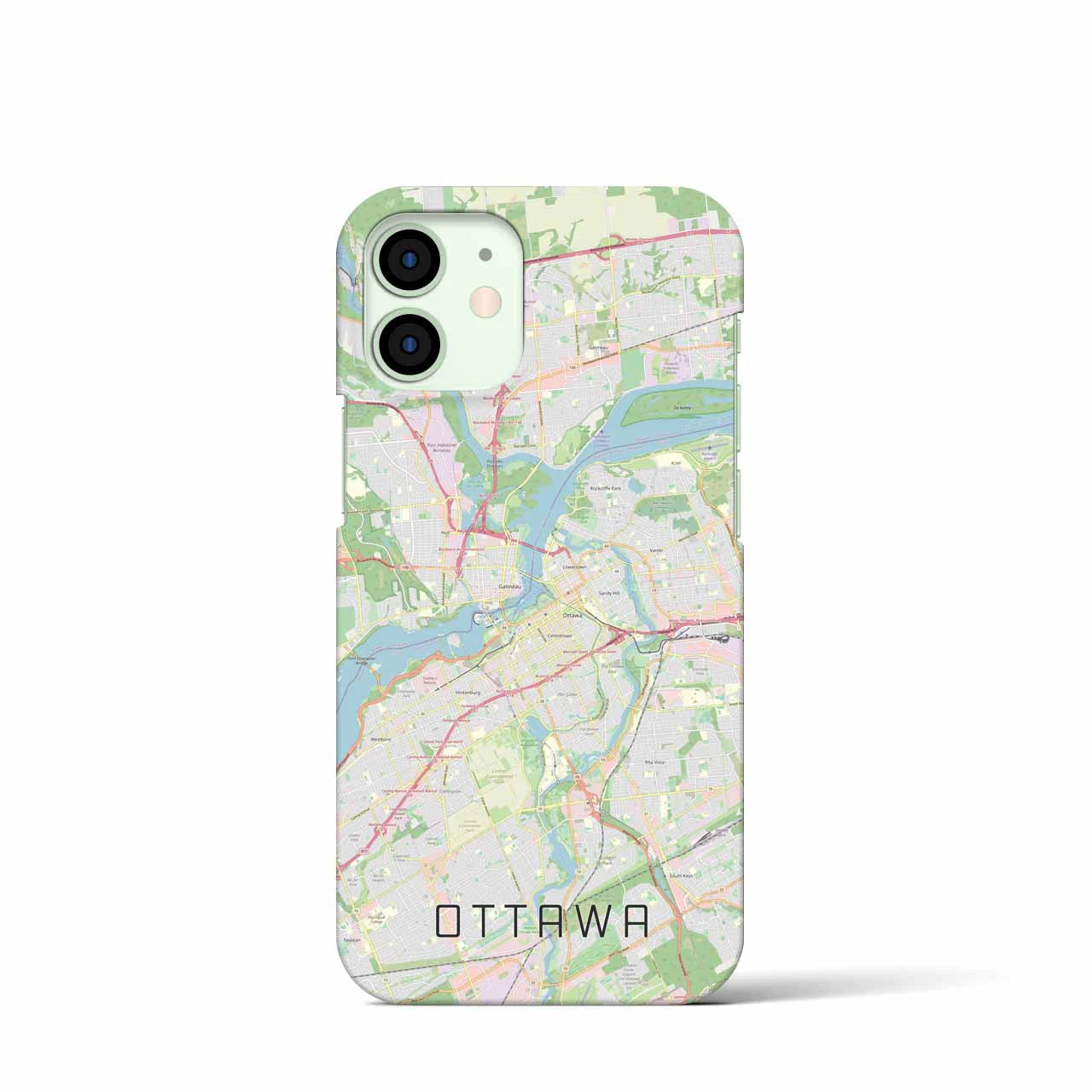 【オタワ(カナダ)】地図柄iPhoneケース(バックカバータイプ)