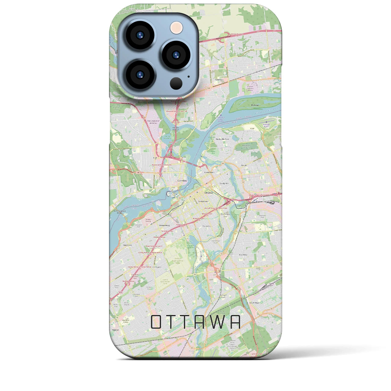 【オタワ(カナダ)】地図柄iPhoneケース(バックカバータイプ)