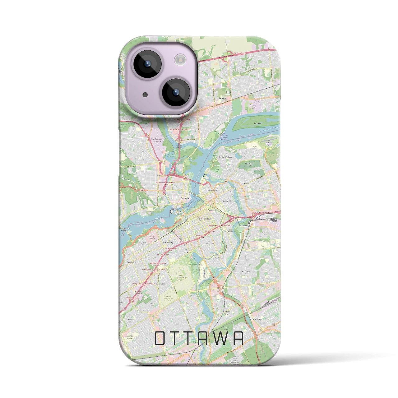 【オタワ(カナダ)】地図柄iPhoneケース(バックカバータイプ)