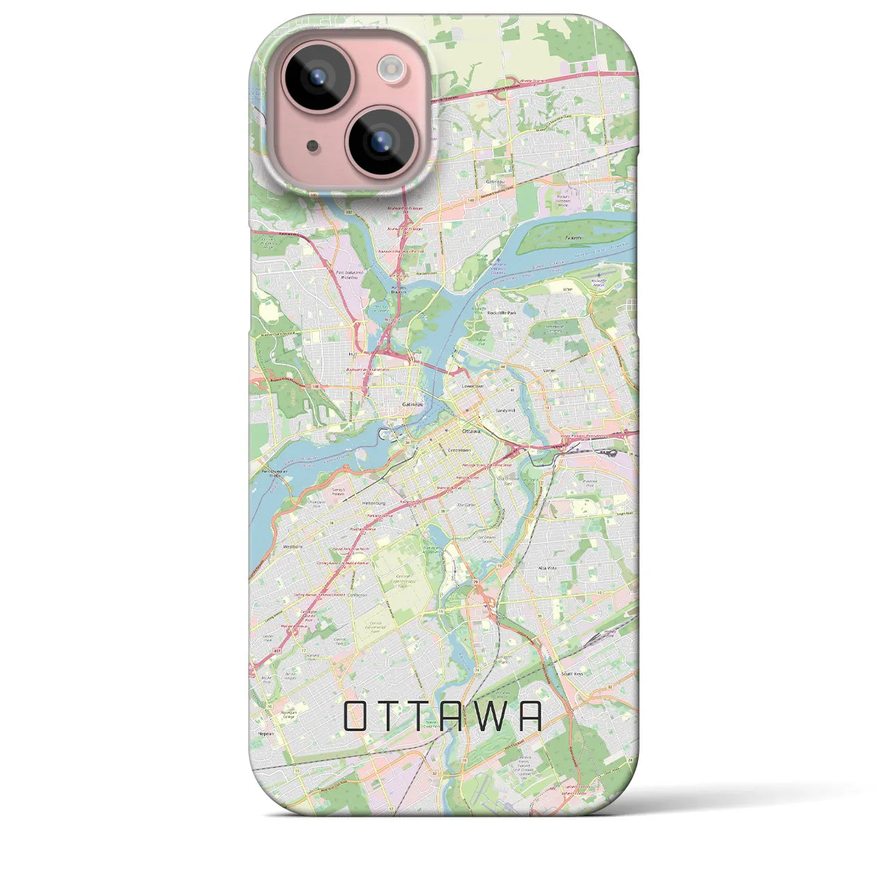 【オタワ(カナダ)】地図柄iPhoneケース(バックカバータイプ)