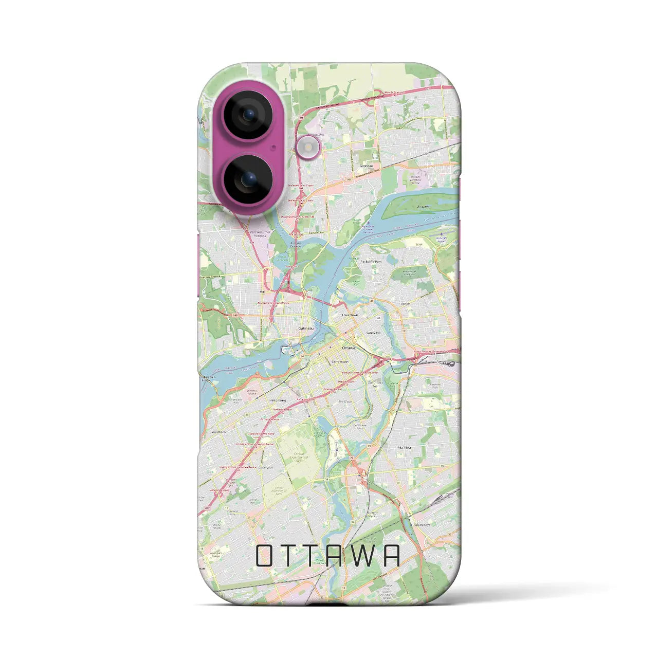 【オタワ(カナダ)】地図柄iPhoneケース(バックカバータイプ)