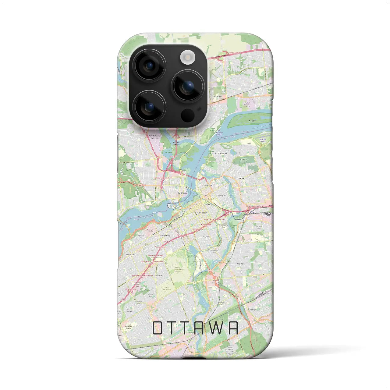 【オタワ(カナダ)】地図柄iPhoneケース(バックカバータイプ)