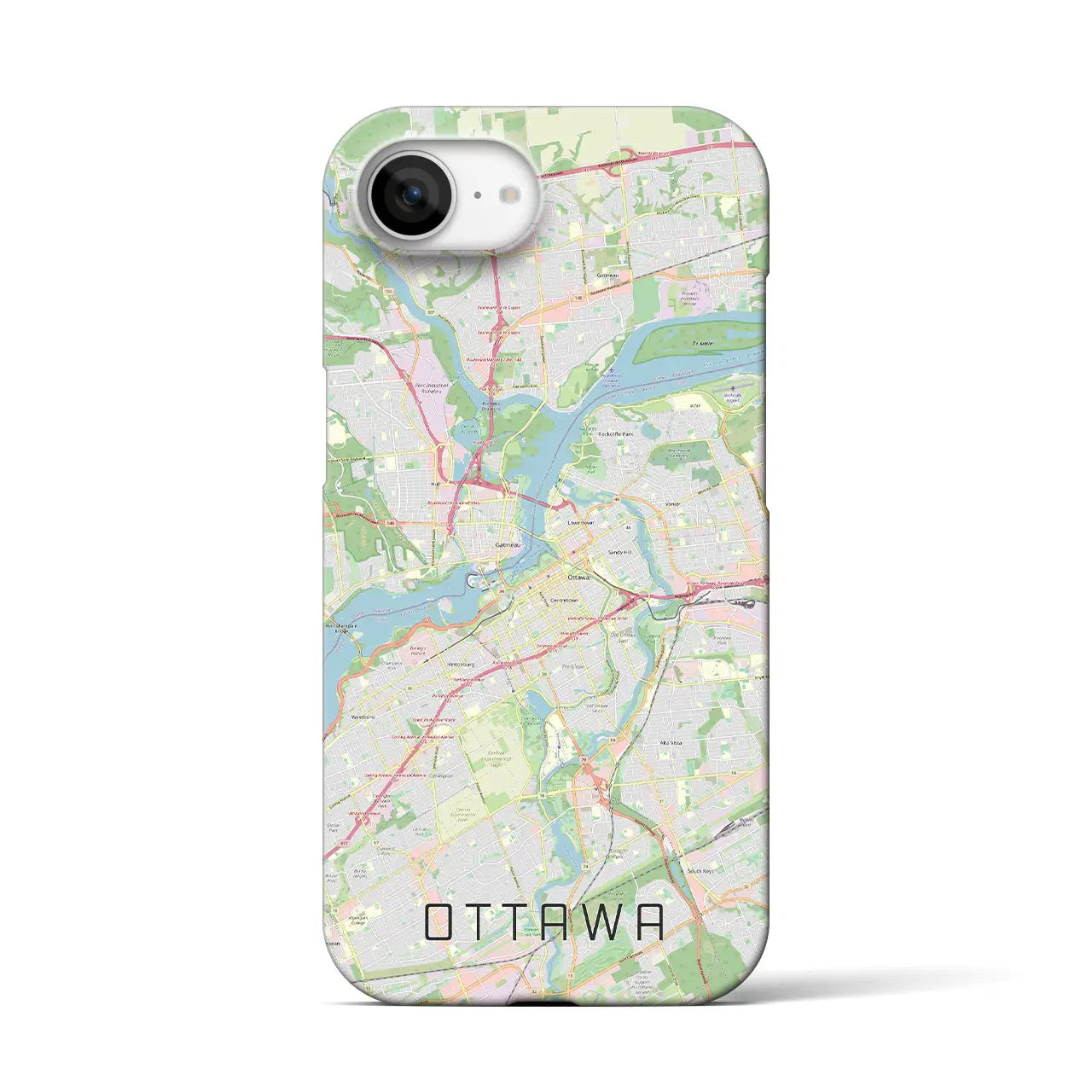 【オタワ(カナダ)】地図柄iPhoneケース(バックカバータイプ)
