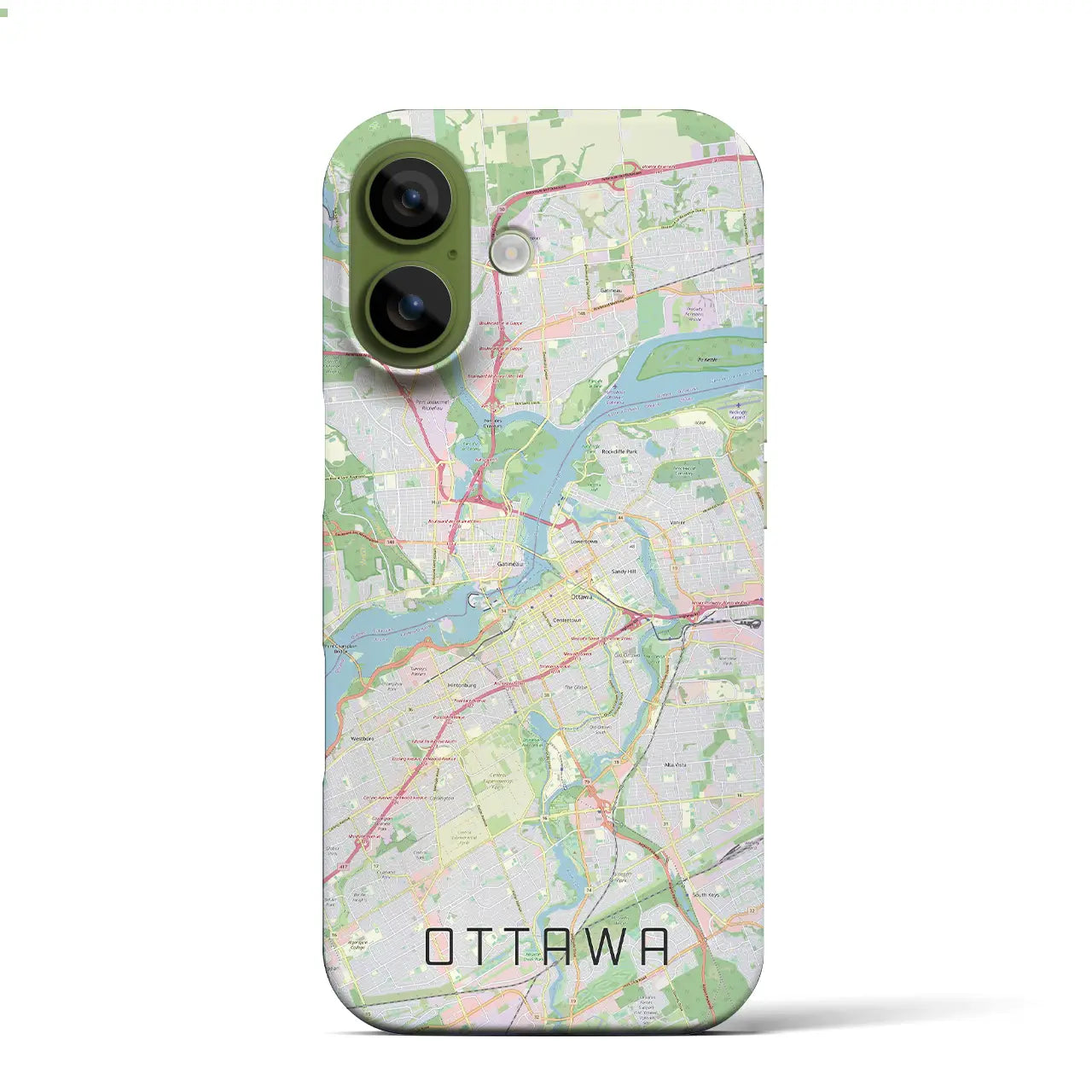 【オタワ(カナダ)】地図柄iPhoneケース(バックカバータイプ)