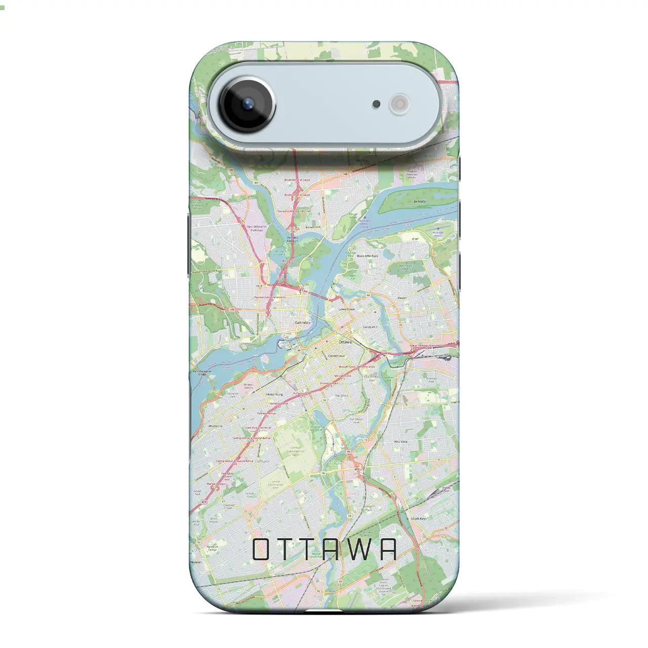 【オタワ(カナダ)】地図柄iPhoneケース(バックカバータイプ)