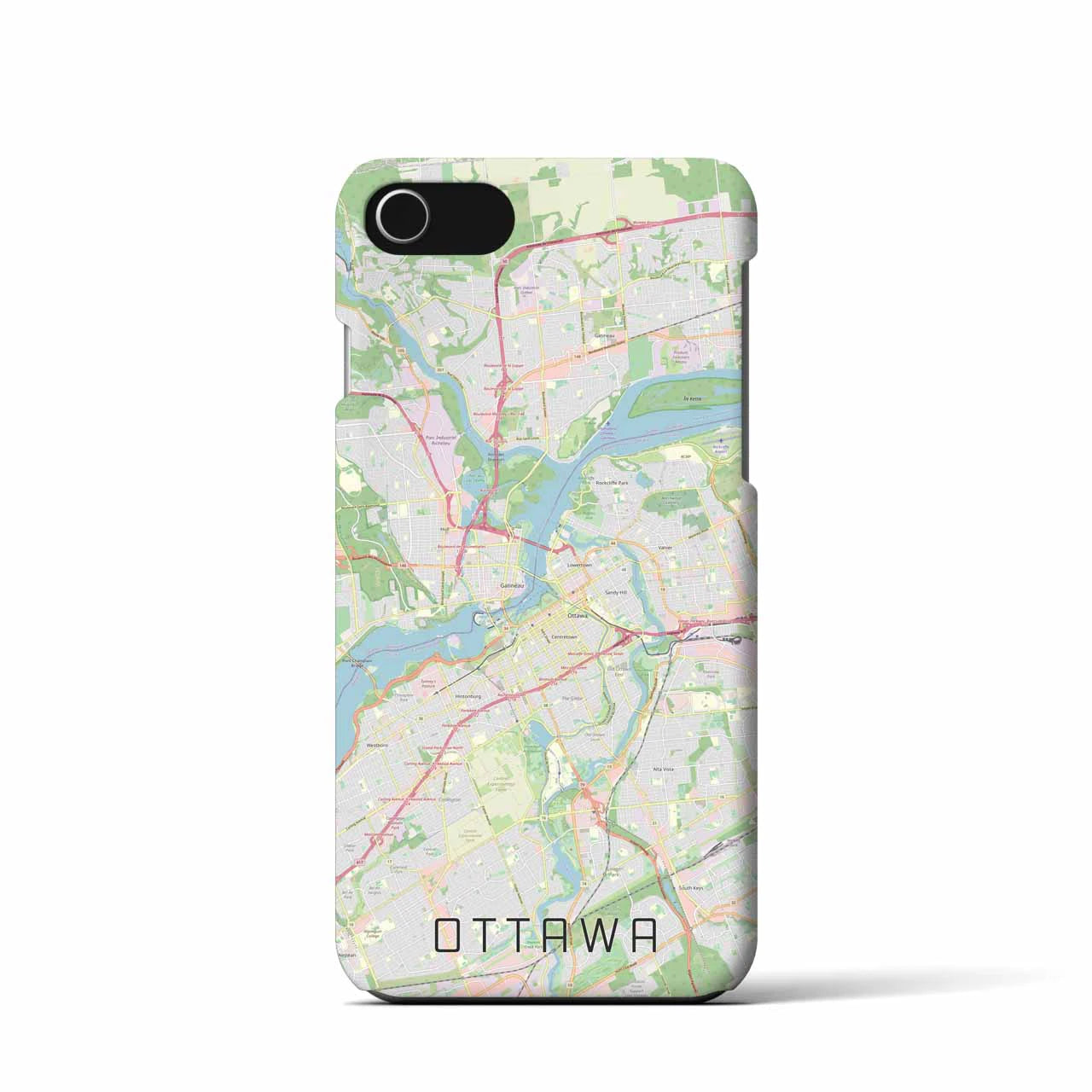 【オタワ(カナダ)】地図柄iPhoneケース(バックカバータイプ)