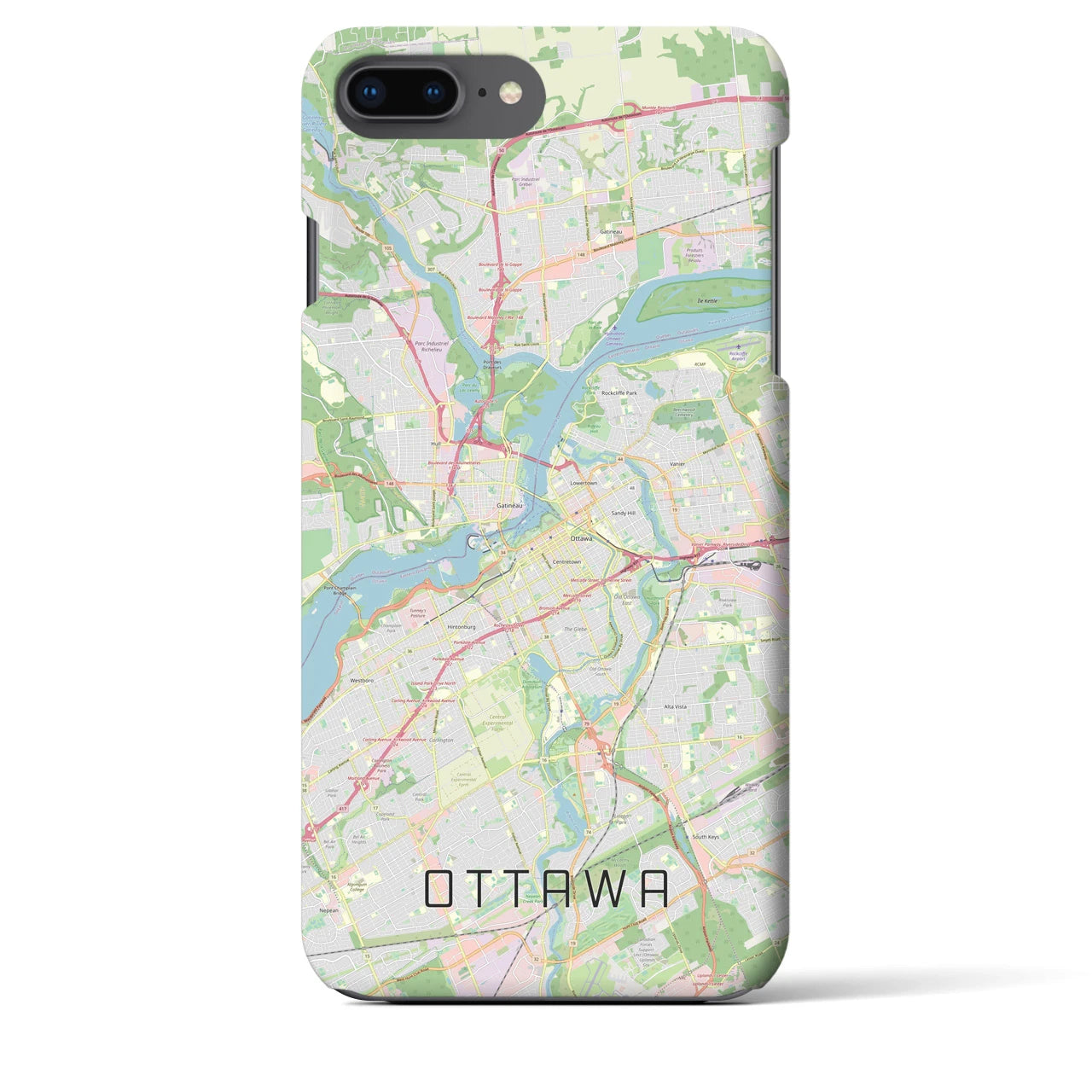 【オタワ(カナダ)】地図柄iPhoneケース(バックカバータイプ)