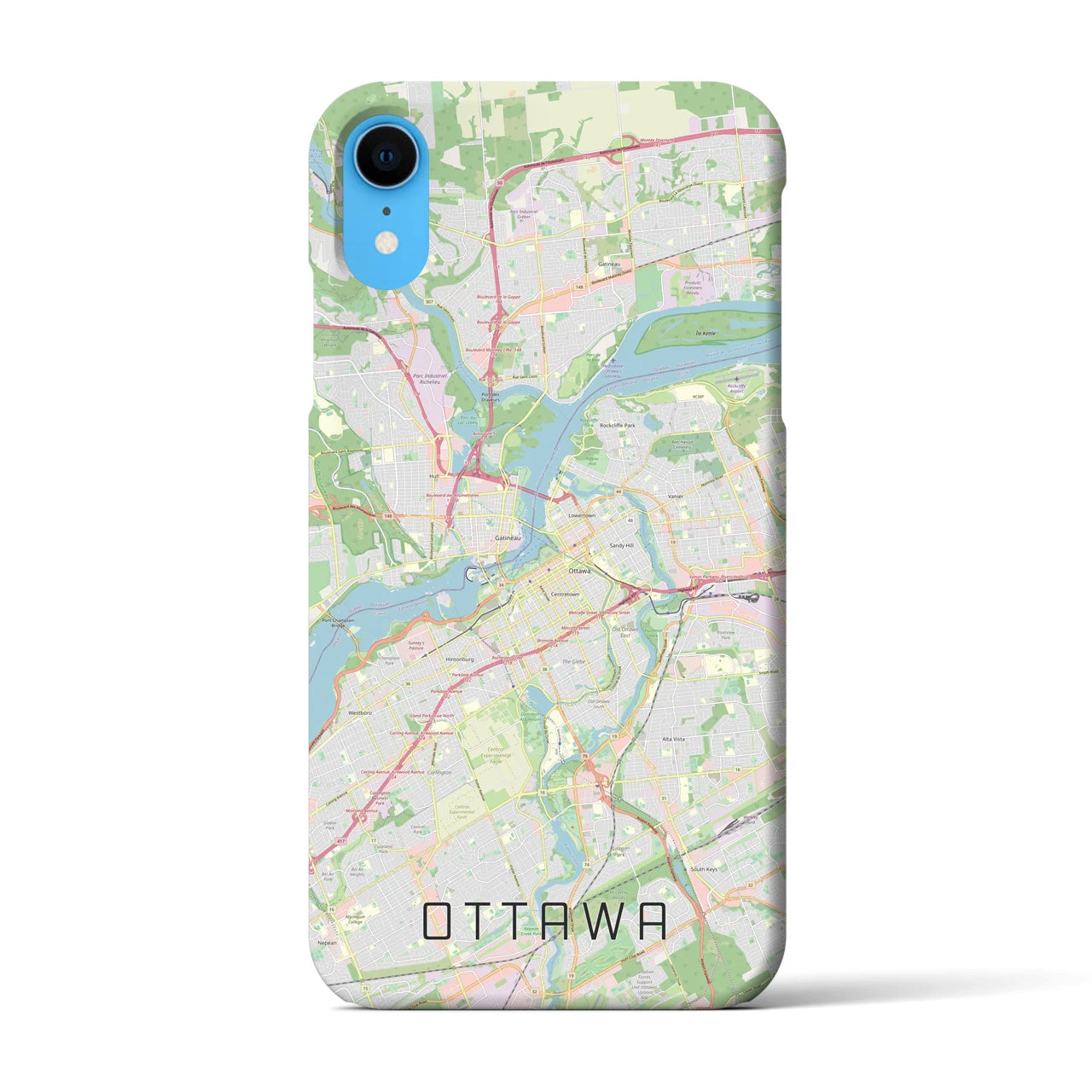 【オタワ(カナダ)】地図柄iPhoneケース(バックカバータイプ)