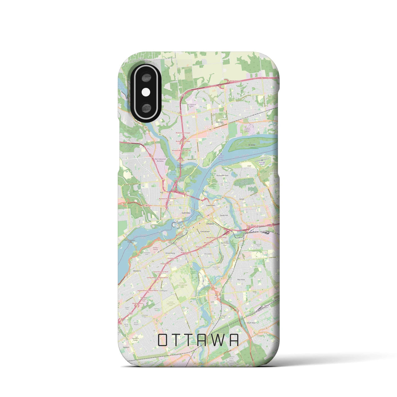 【オタワ(カナダ)】地図柄iPhoneケース(バックカバータイプ)