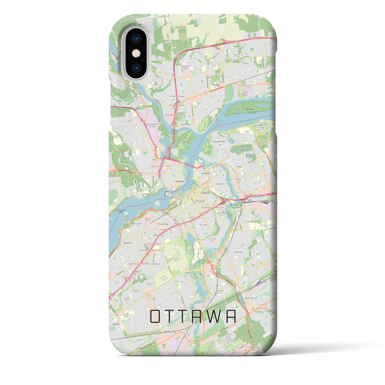 【オタワ(カナダ)】地図柄iPhoneケース(バックカバータイプ)