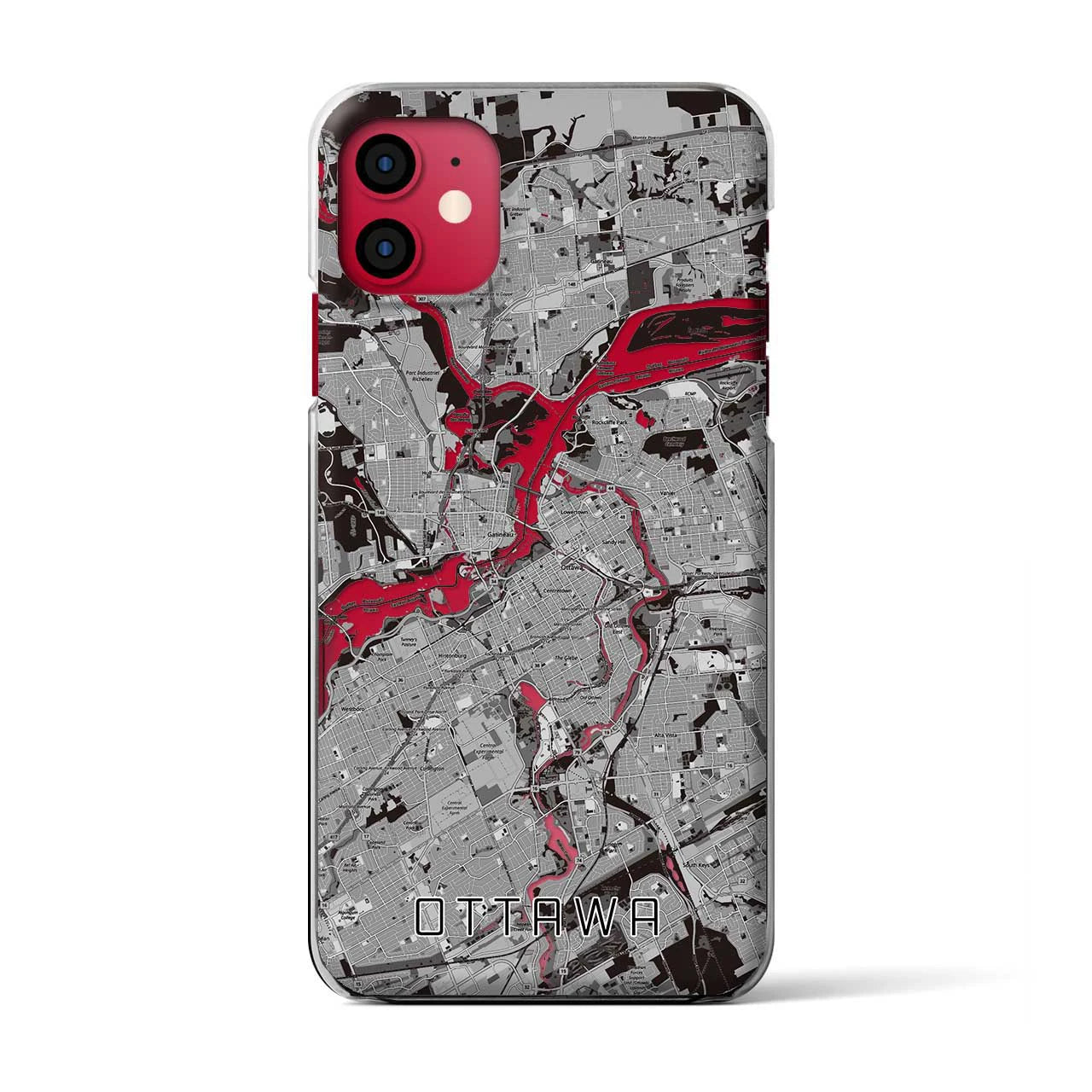 【オタワ(カナダ)】地図柄iPhoneケース(クリアタイプ)