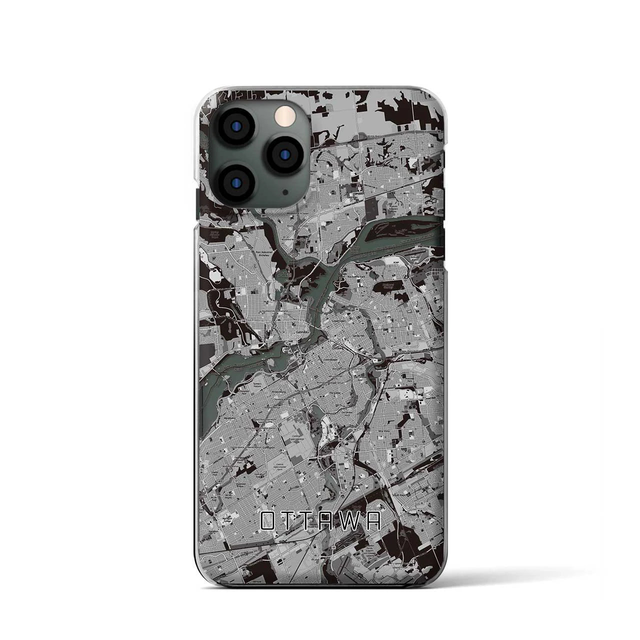 【オタワ(カナダ)】地図柄iPhoneケース(クリアタイプ)