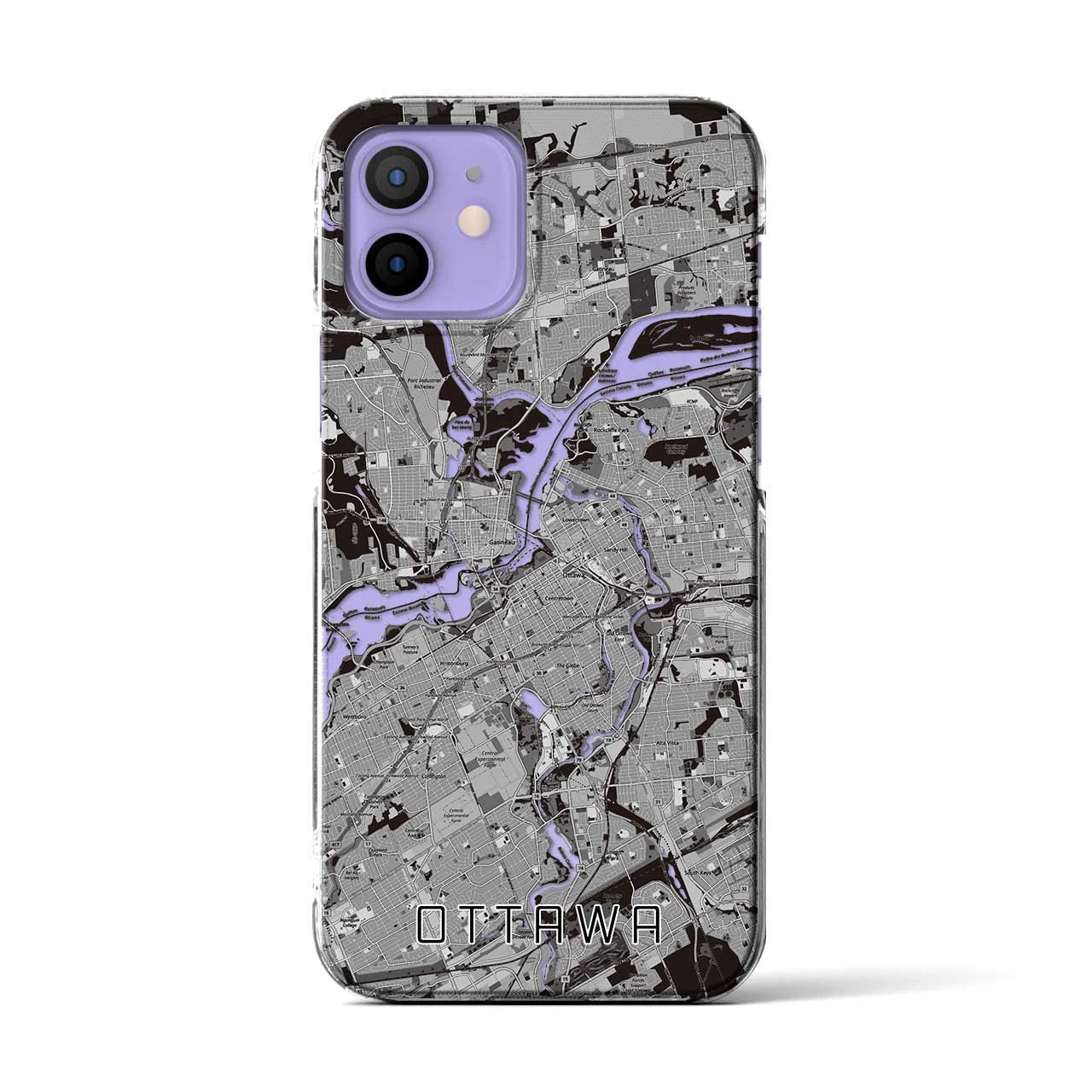 【オタワ(カナダ)】地図柄iPhoneケース(クリアタイプ)