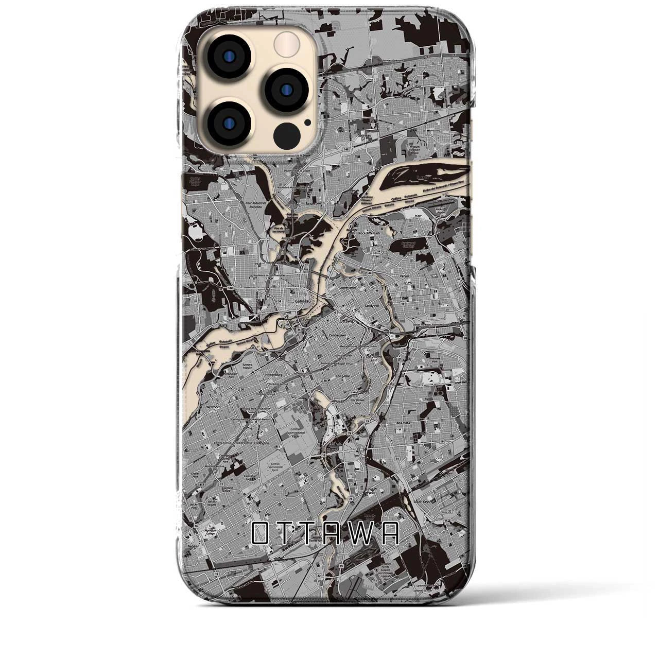 【オタワ(カナダ)】地図柄iPhoneケース(クリアタイプ)