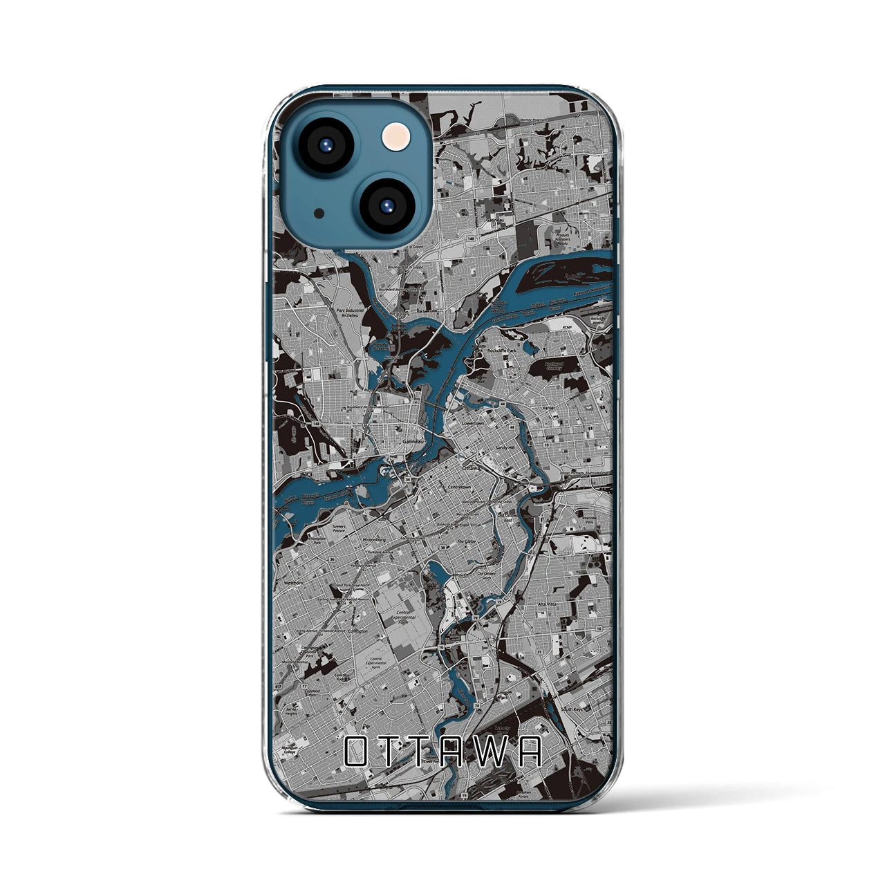 【オタワ(カナダ)】地図柄iPhoneケース(クリアタイプ)