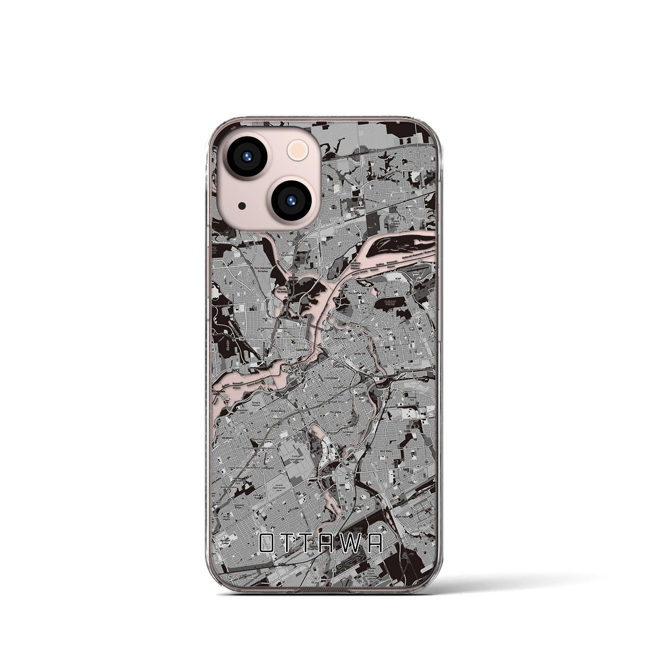 【オタワ(カナダ)】地図柄iPhoneケース(クリアタイプ)