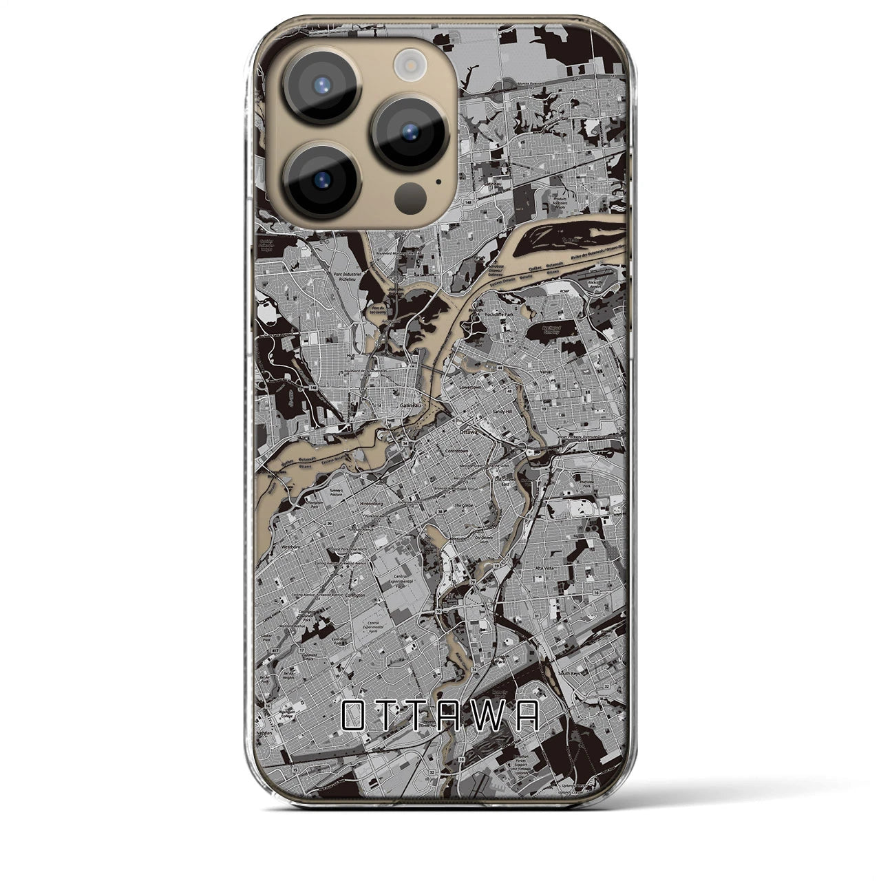 【オタワ(カナダ)】地図柄iPhoneケース(クリアタイプ)
