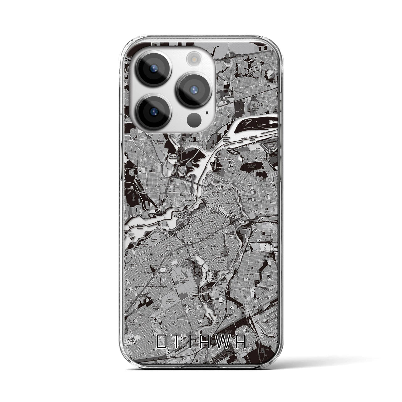 【オタワ(カナダ)】地図柄iPhoneケース(クリアタイプ)