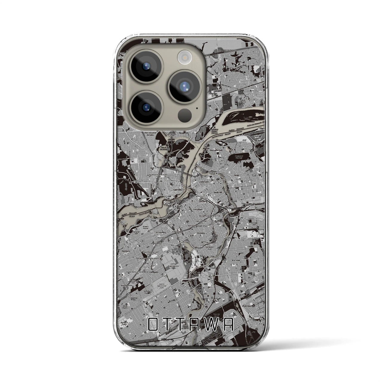 【オタワ(カナダ)】地図柄iPhoneケース(クリアタイプ)