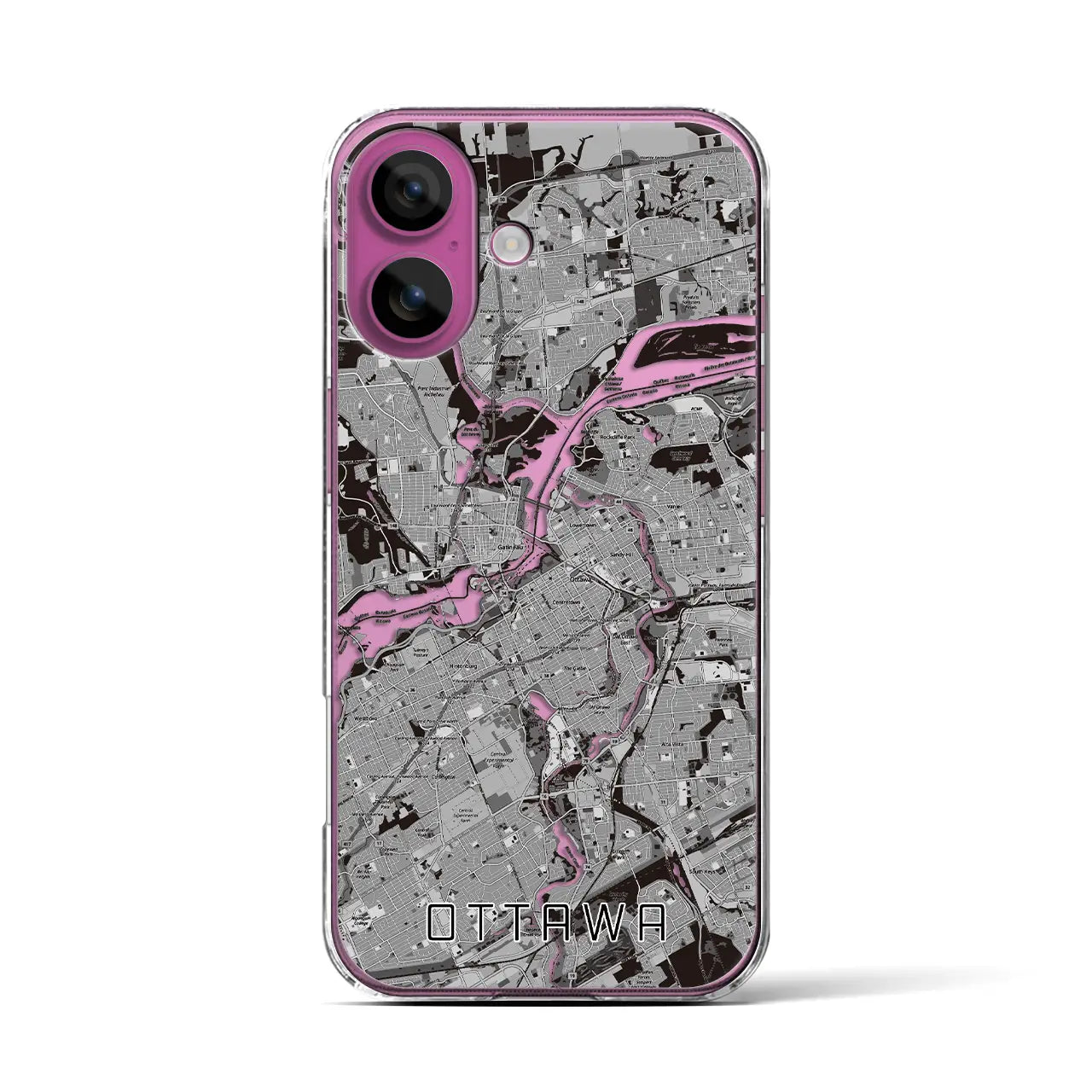 【オタワ(カナダ)】地図柄iPhoneケース(クリアタイプ)