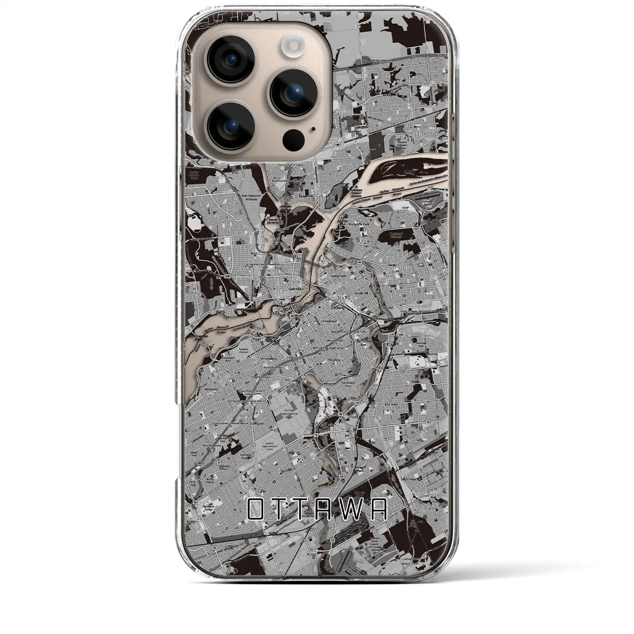 【オタワ(カナダ)】地図柄iPhoneケース(クリアタイプ)