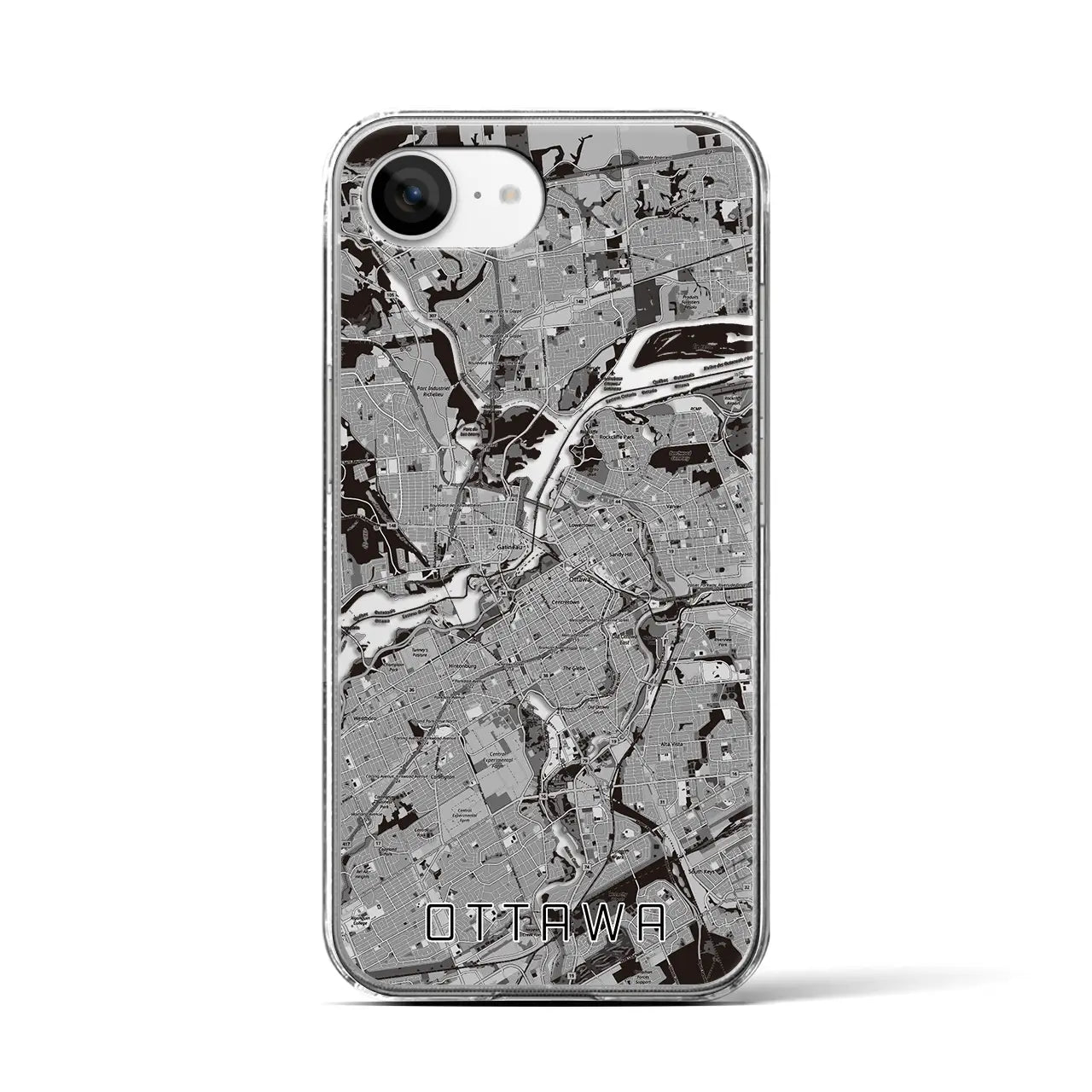 【オタワ(カナダ)】地図柄iPhoneケース(クリアタイプ)