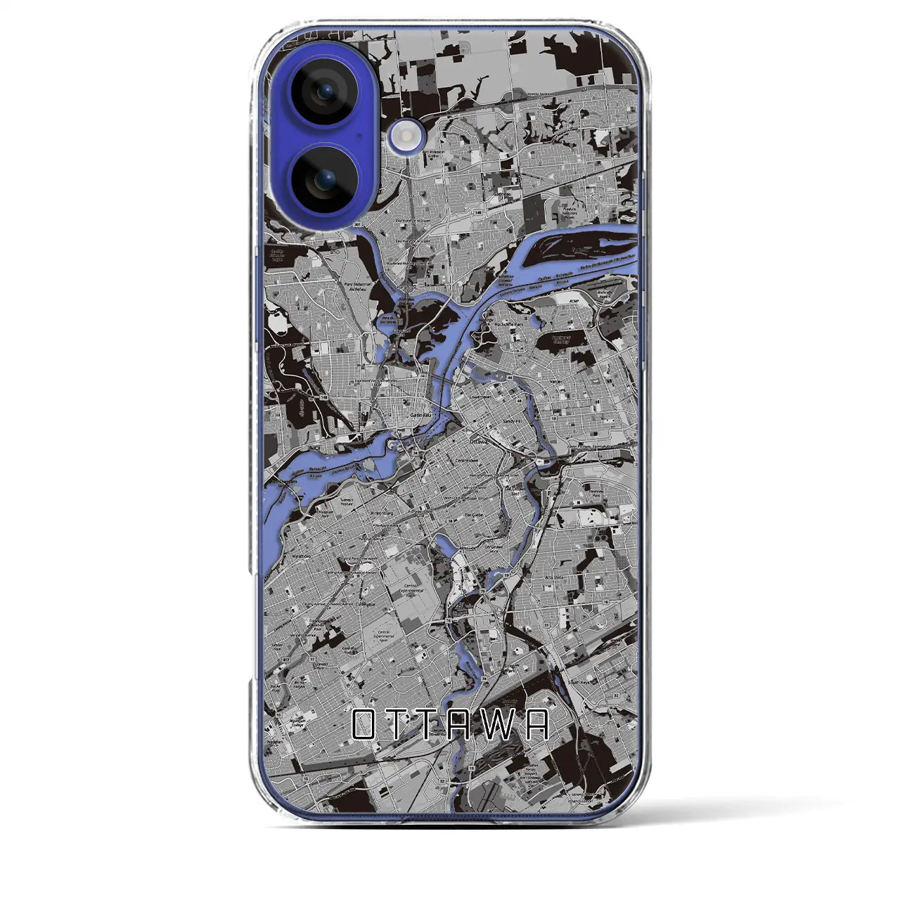 【オタワ(カナダ)】地図柄iPhoneケース(クリアタイプ)