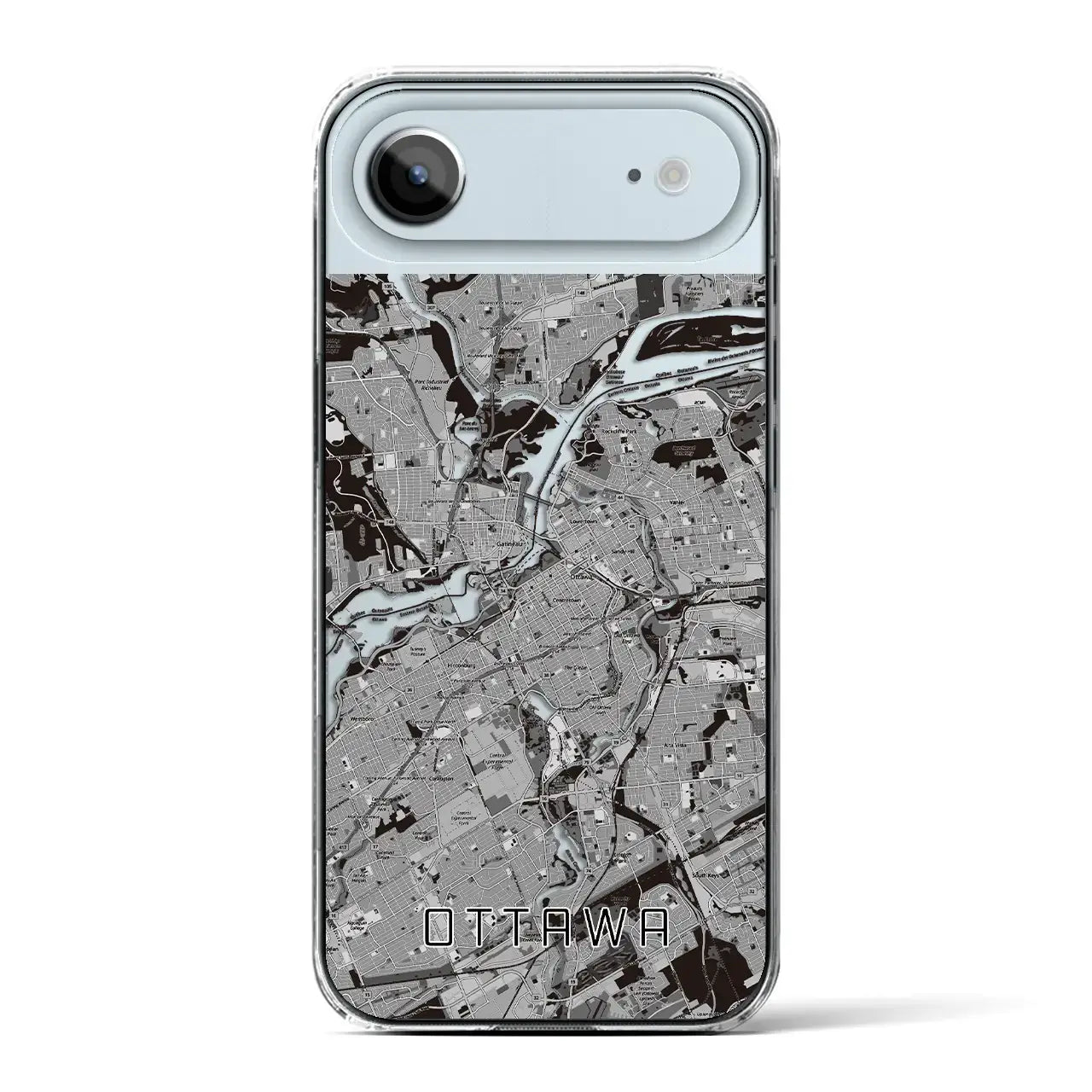 【オタワ(カナダ)】地図柄iPhoneケース(クリアタイプ)