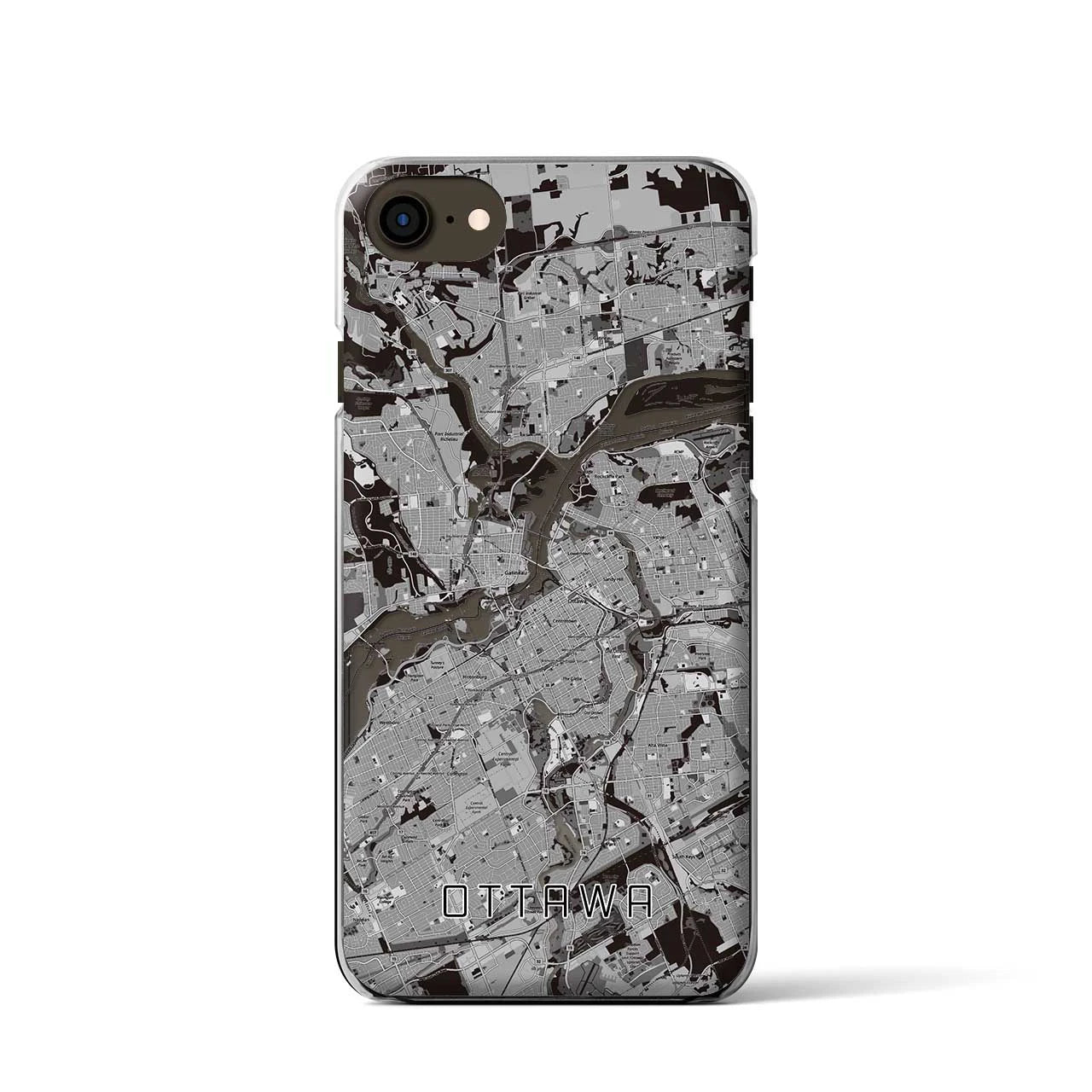【オタワ(カナダ)】地図柄iPhoneケース(クリアタイプ)