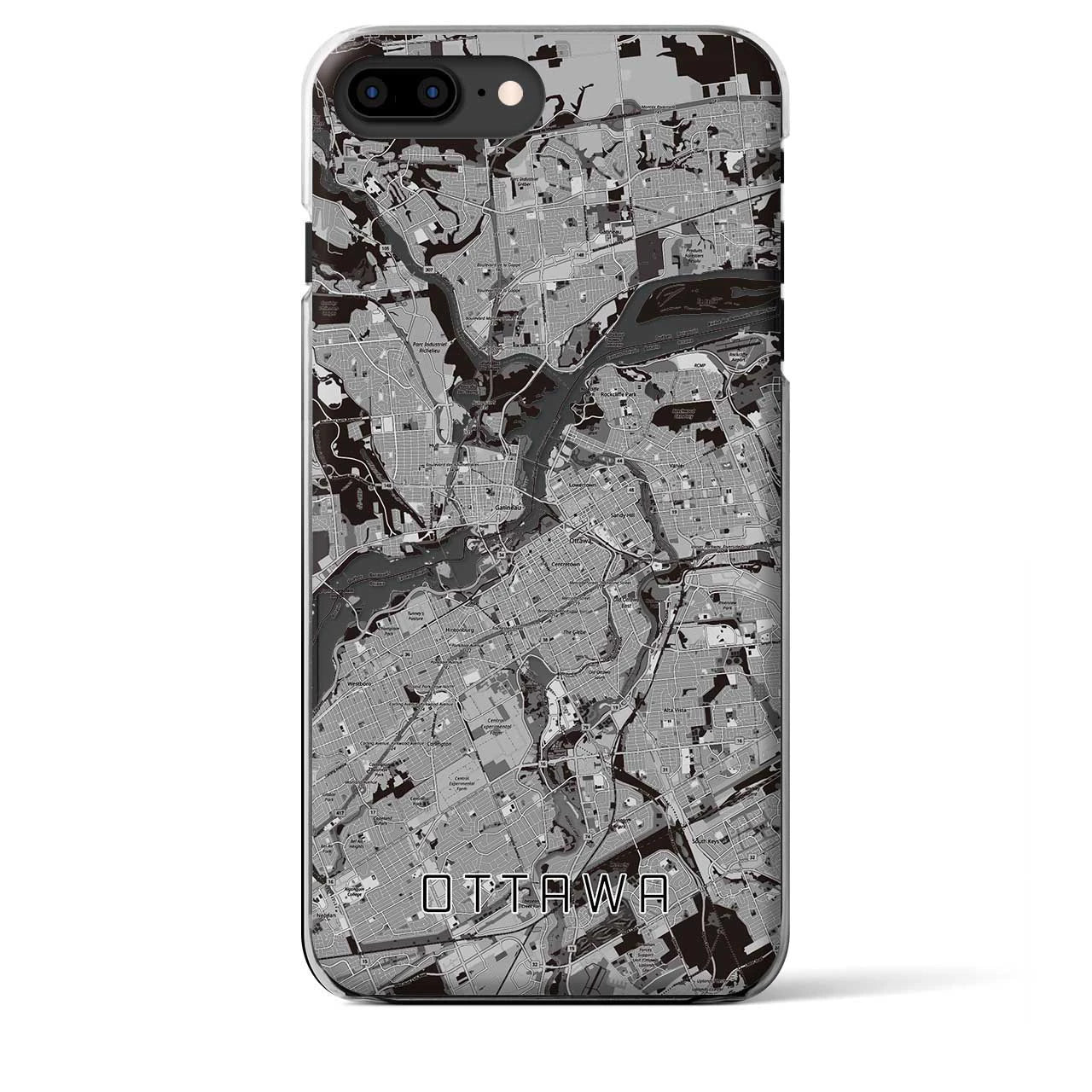 【オタワ(カナダ)】地図柄iPhoneケース(クリアタイプ)
