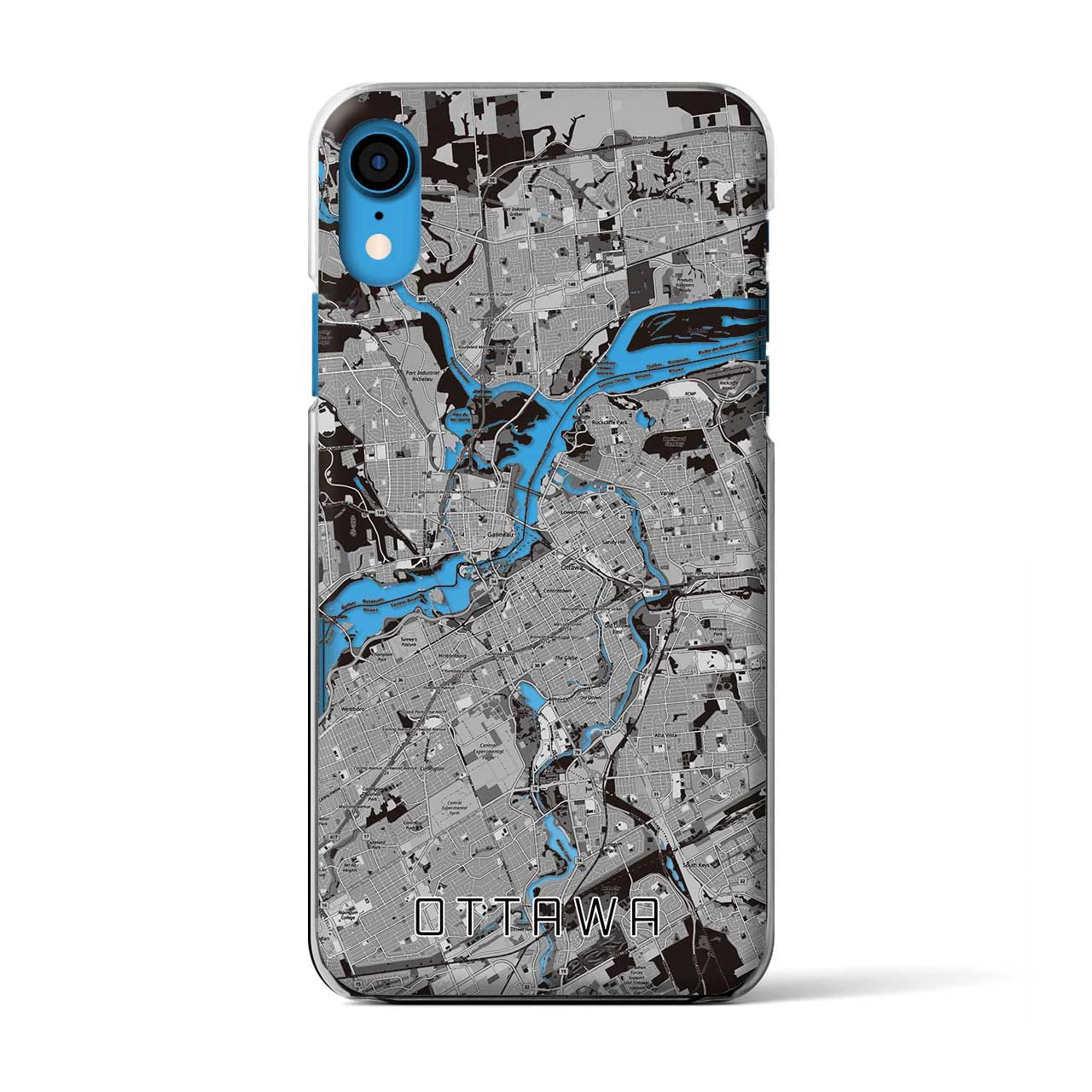 【オタワ(カナダ)】地図柄iPhoneケース(クリアタイプ)