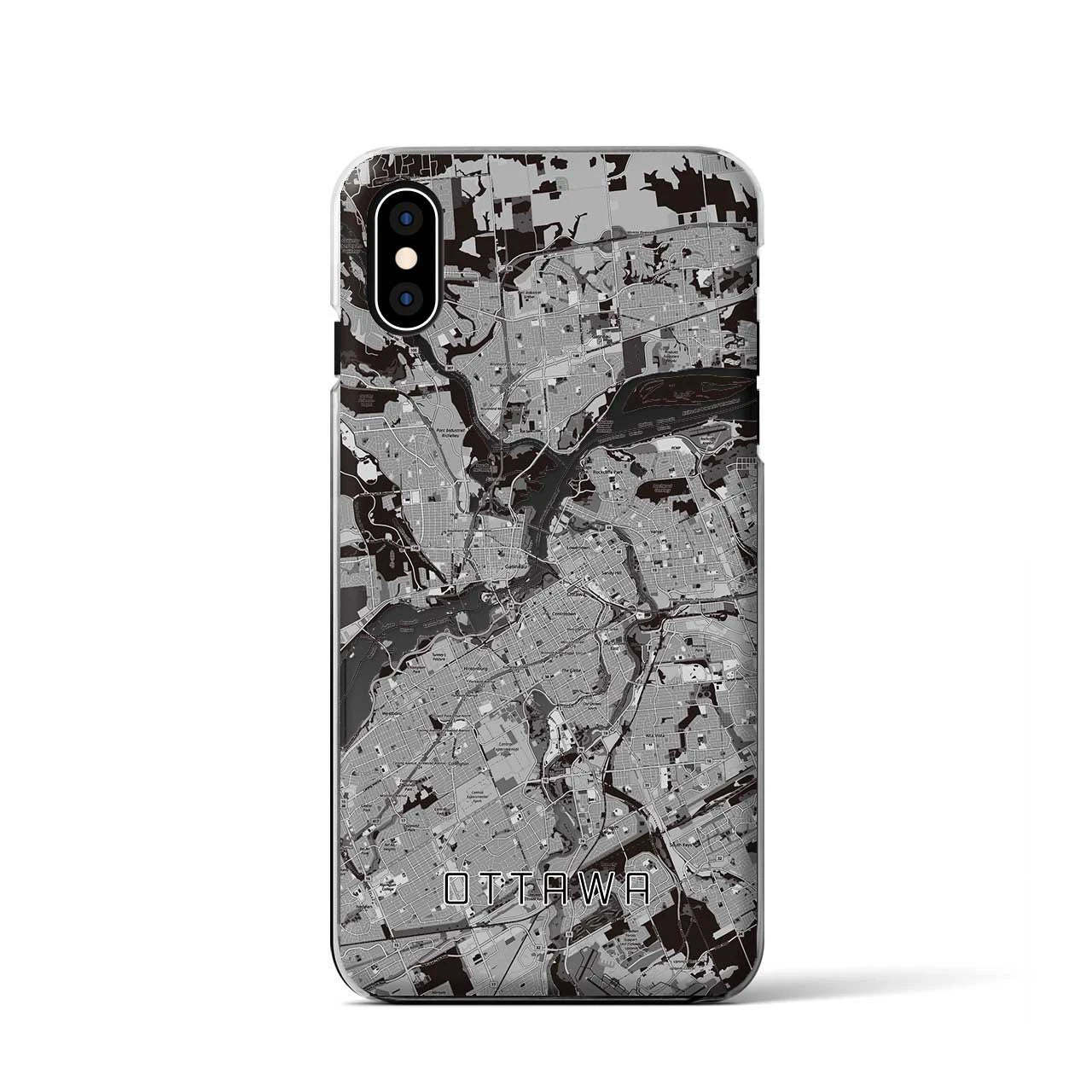 【オタワ(カナダ)】地図柄iPhoneケース(クリアタイプ)