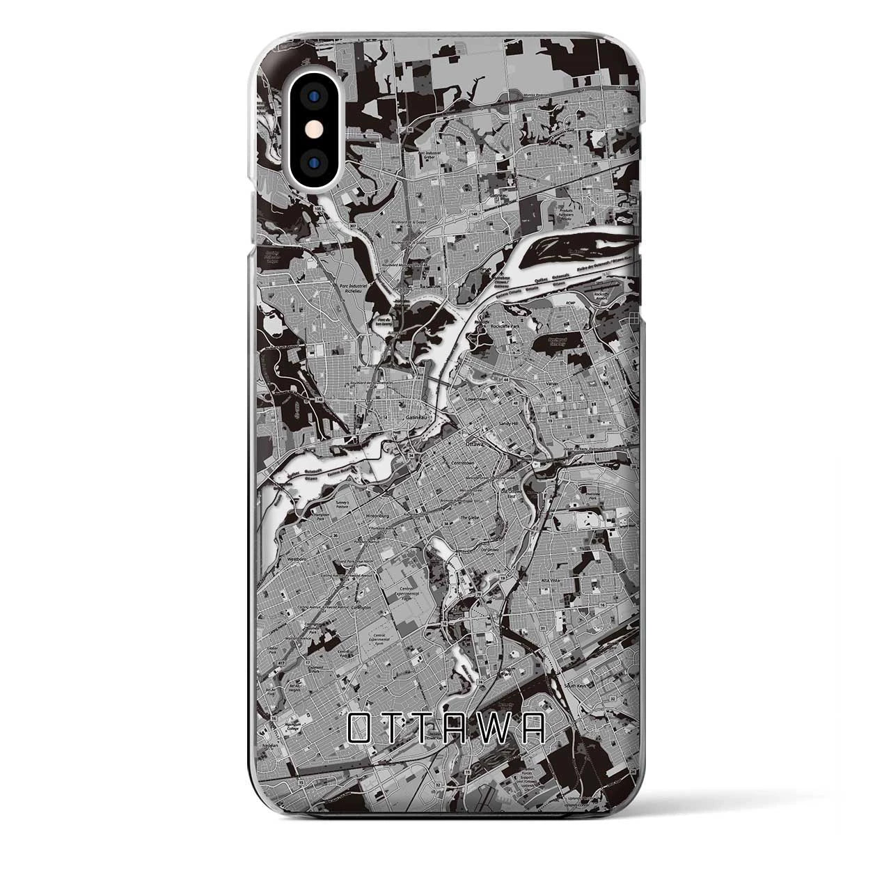【オタワ(カナダ)】地図柄iPhoneケース(クリアタイプ)
