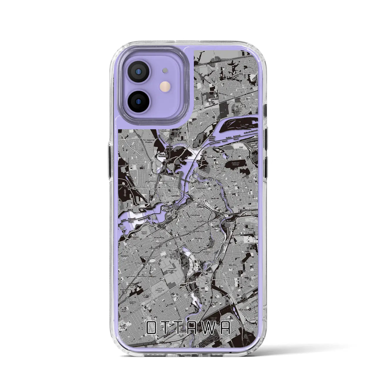 【オタワ(カナダ)】地図柄iPhoneケース(MagSafeタイプ)