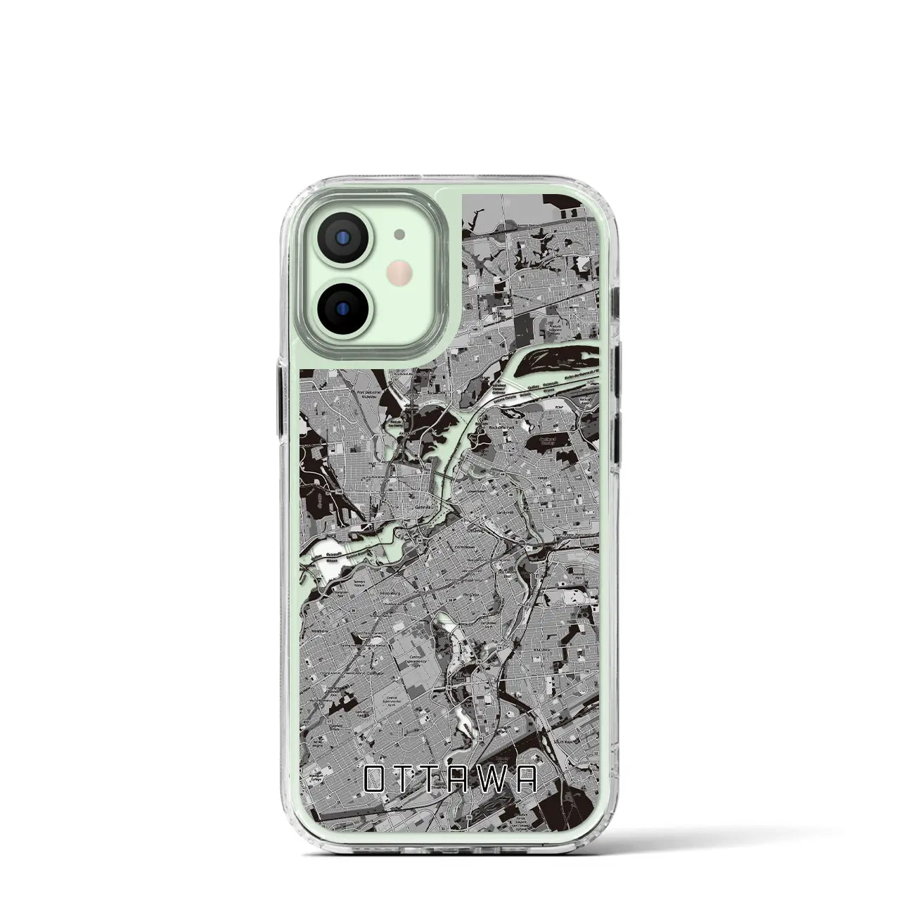 【オタワ(カナダ)】地図柄iPhoneケース(MagSafeタイプ)