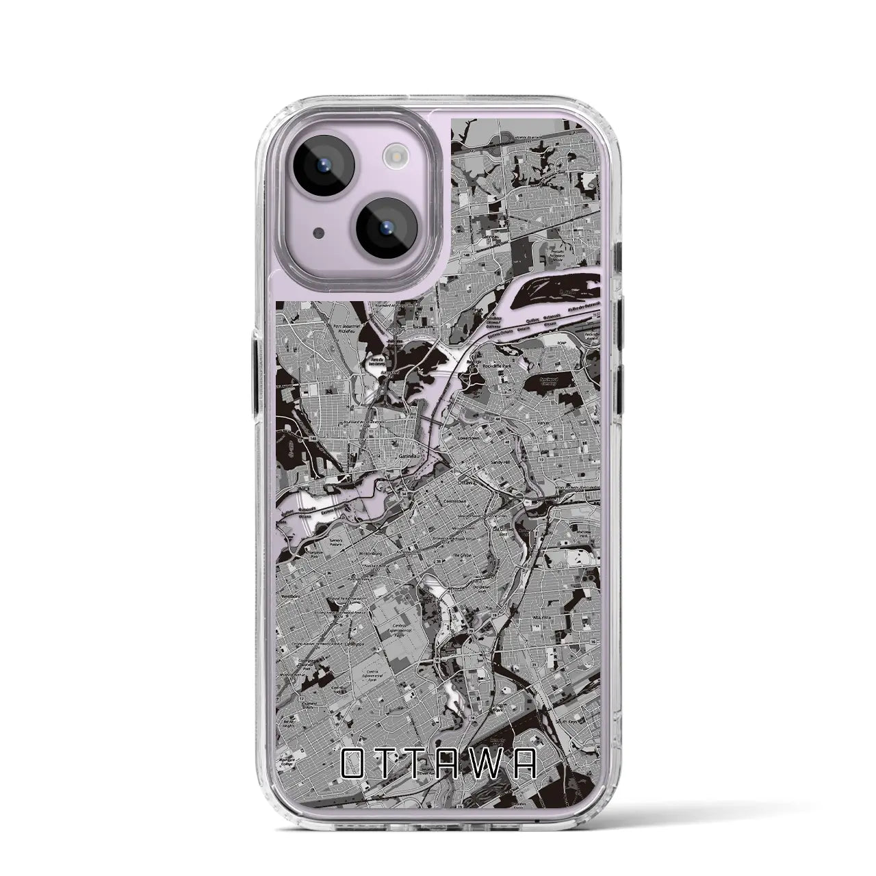 【オタワ(カナダ)】地図柄iPhoneケース(MagSafeタイプ)
