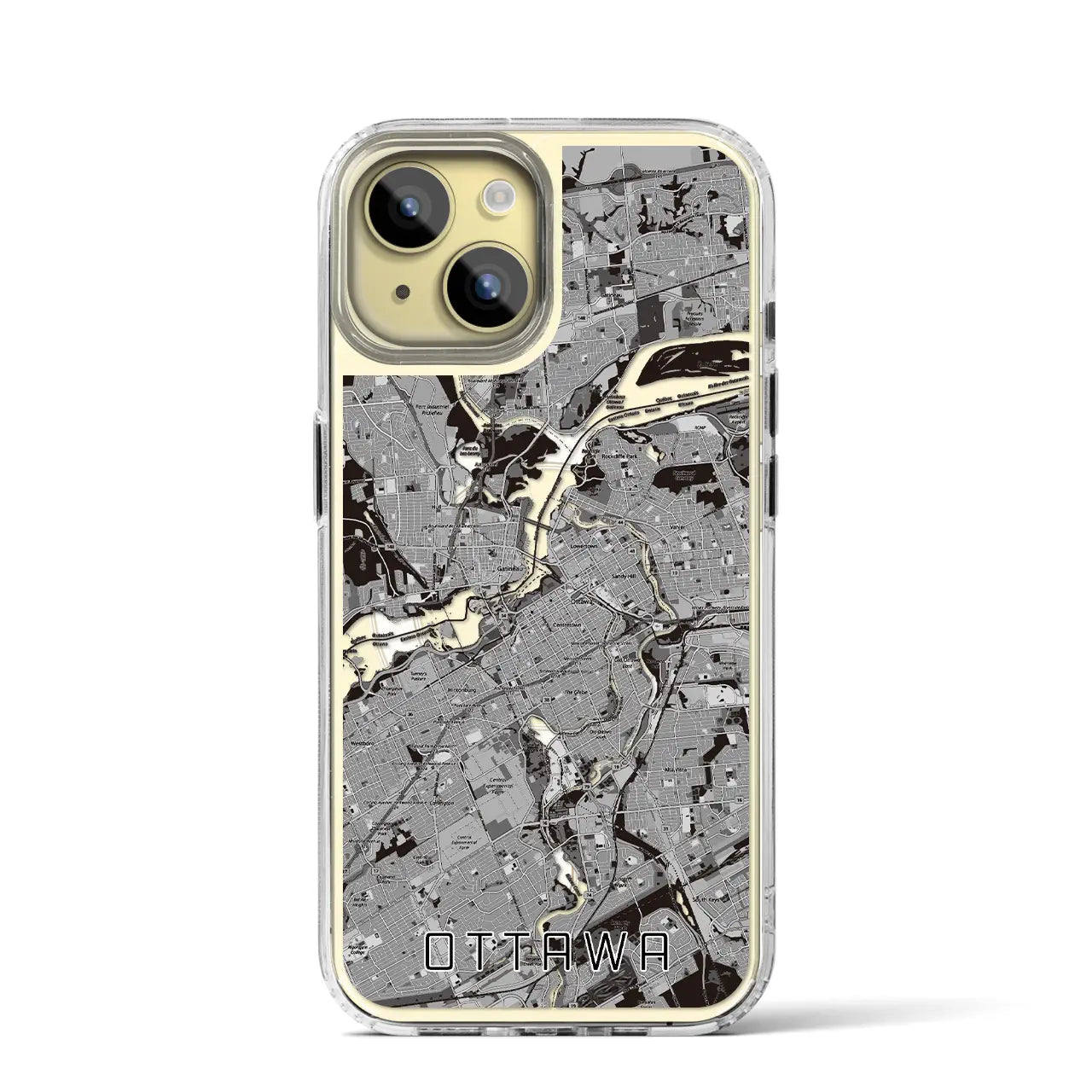【オタワ(カナダ)】地図柄iPhoneケース(MagSafeタイプ)