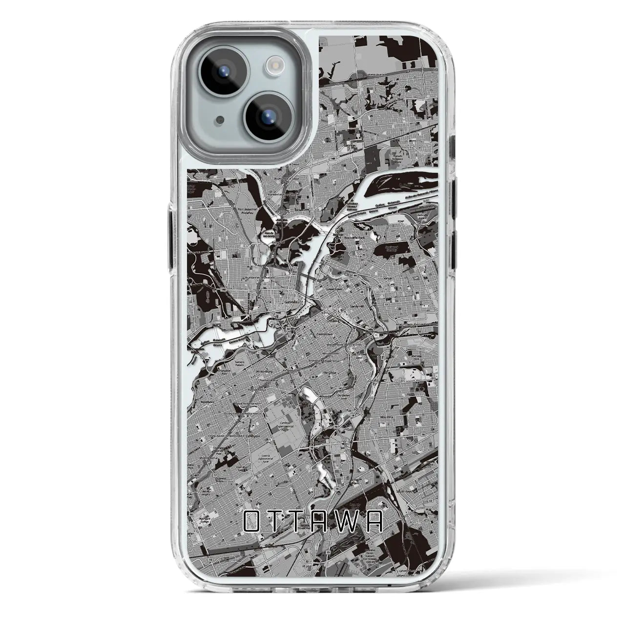 【オタワ(カナダ)】地図柄iPhoneケース(MagSafeタイプ)