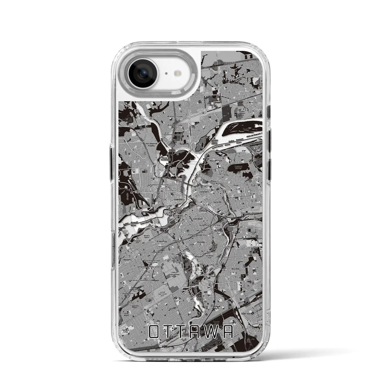 【オタワ(カナダ)】地図柄iPhoneケース(MagSafeタイプ)
