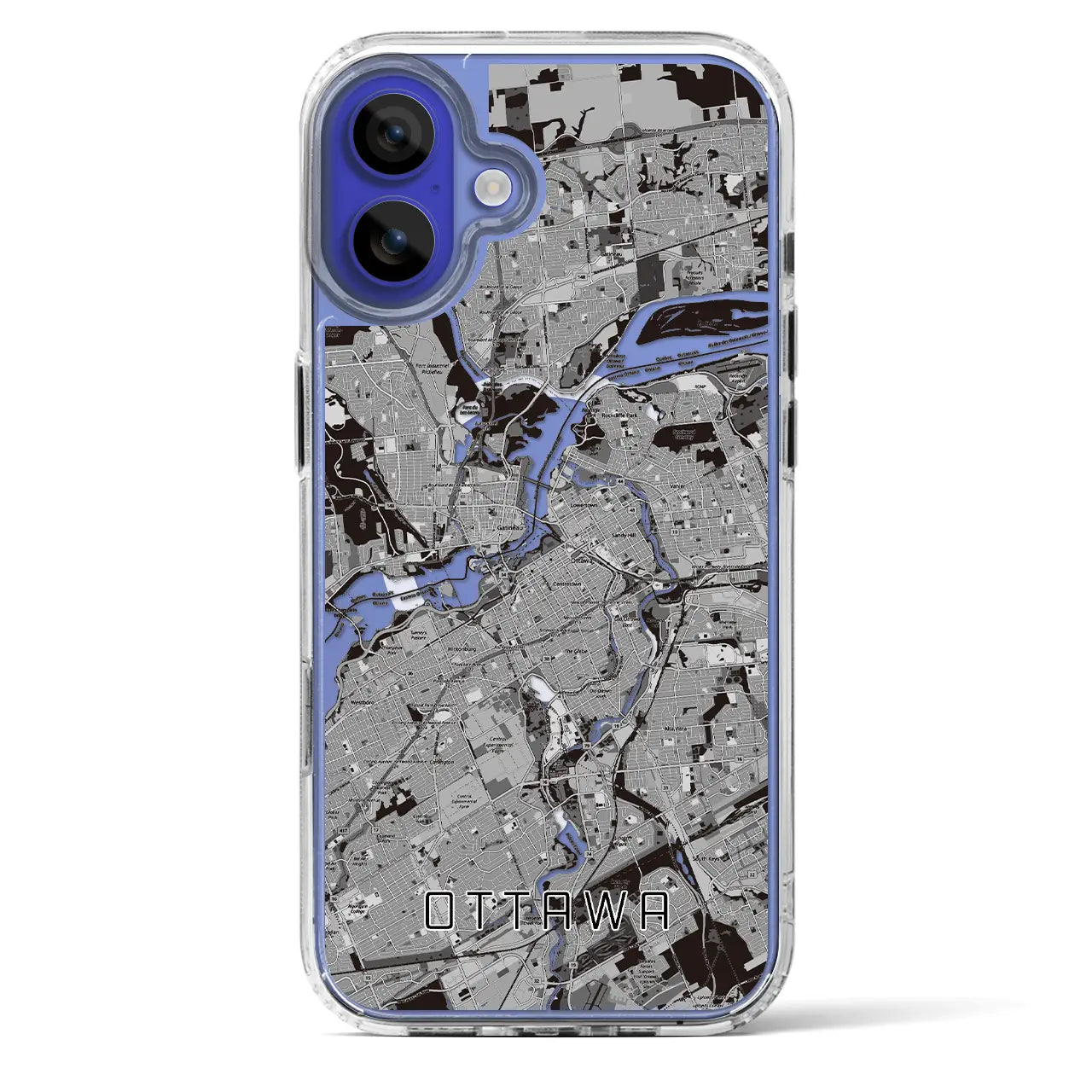 【オタワ(カナダ)】地図柄iPhoneケース(MagSafeタイプ)