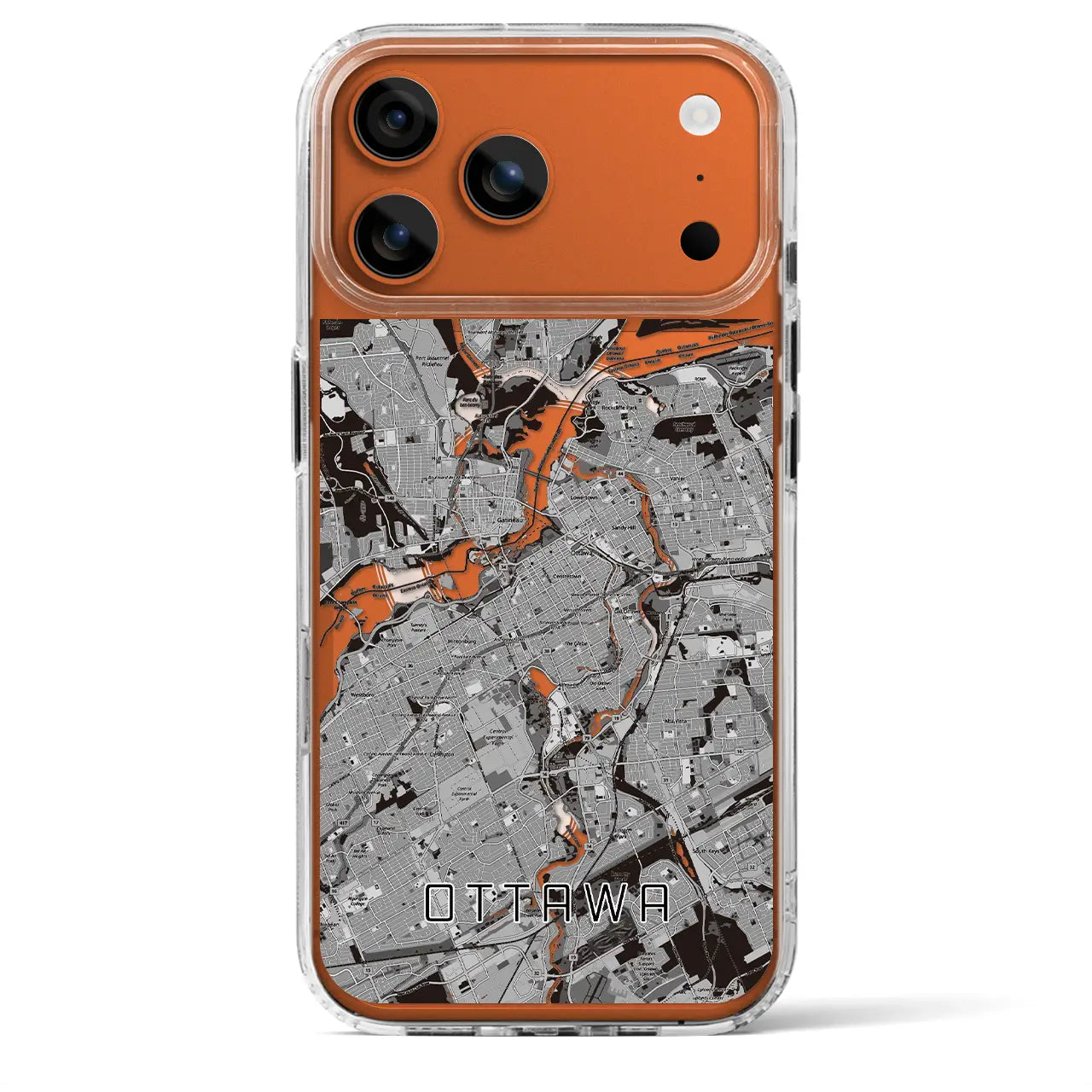 【オタワ(カナダ)】地図柄iPhoneケース(MagSafeタイプ)
